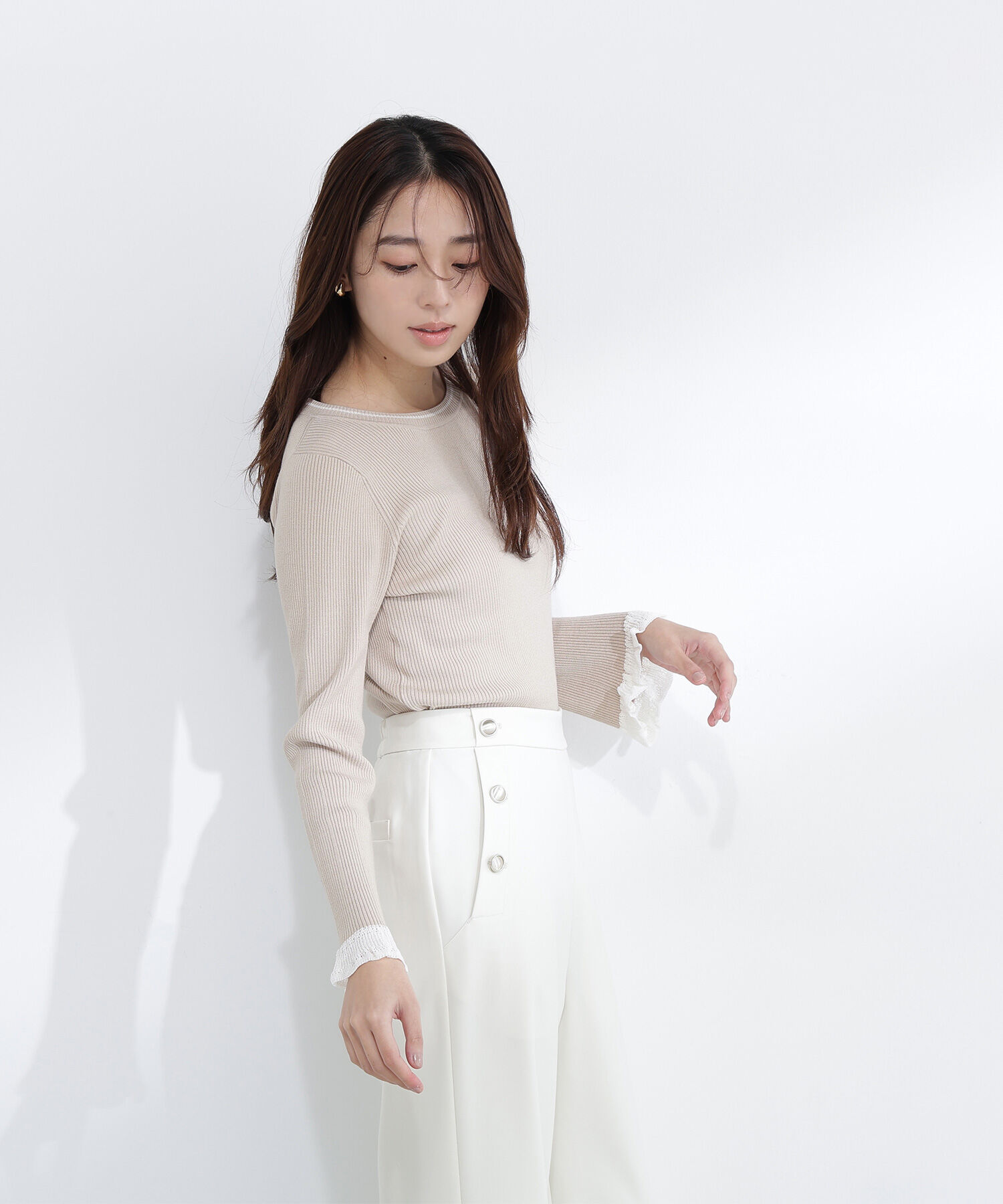  「レーシーカフスリブニット」|ニット・セーター|