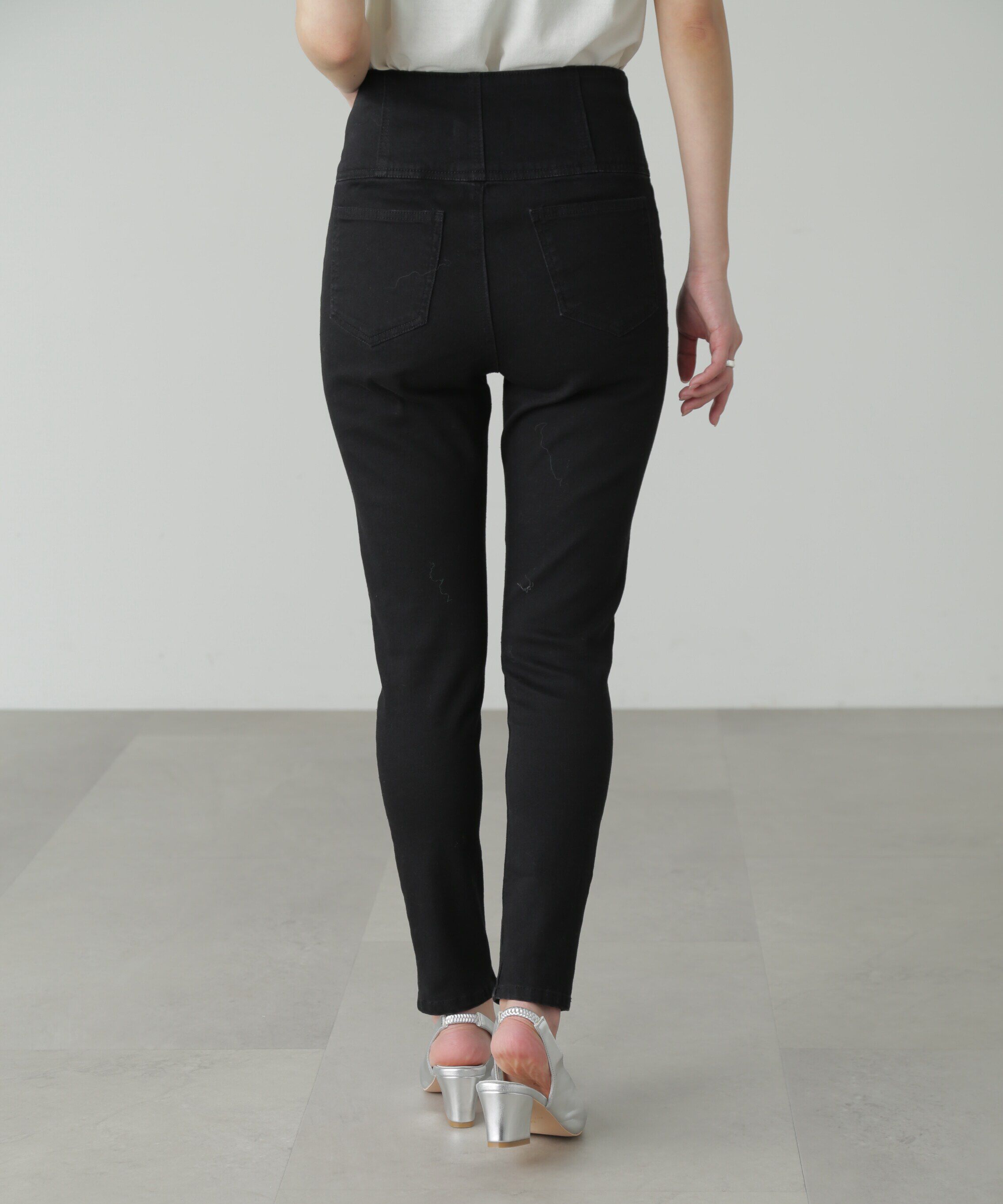  「ハイウエストボタンフライスキニーデニムパンツ」|その他|