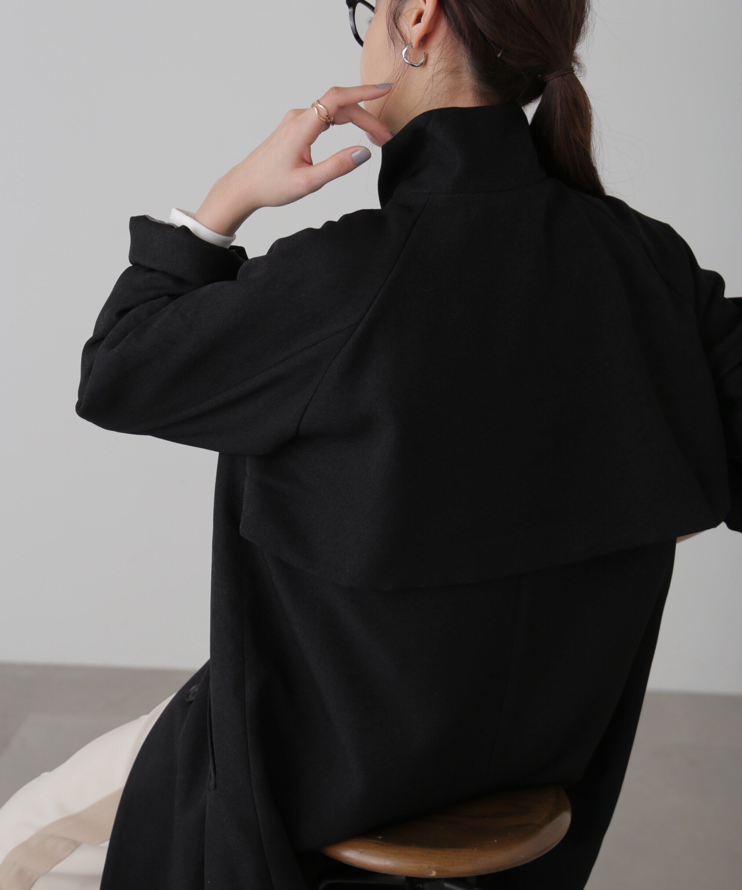  「ポリエステルツイルスタンドネックコート」|その他|