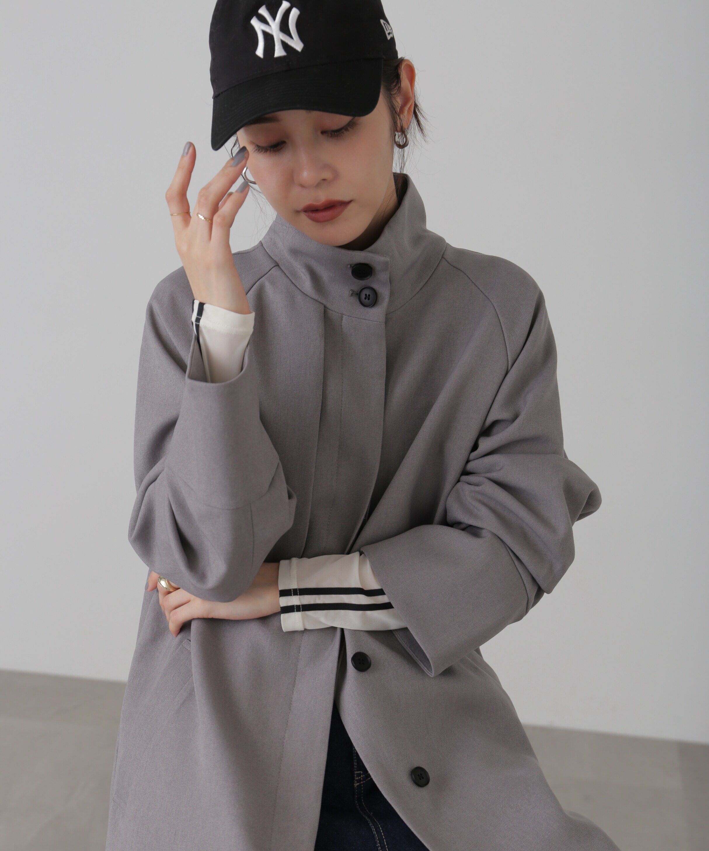  「ポリエステルツイルスタンドネックコート」|その他|