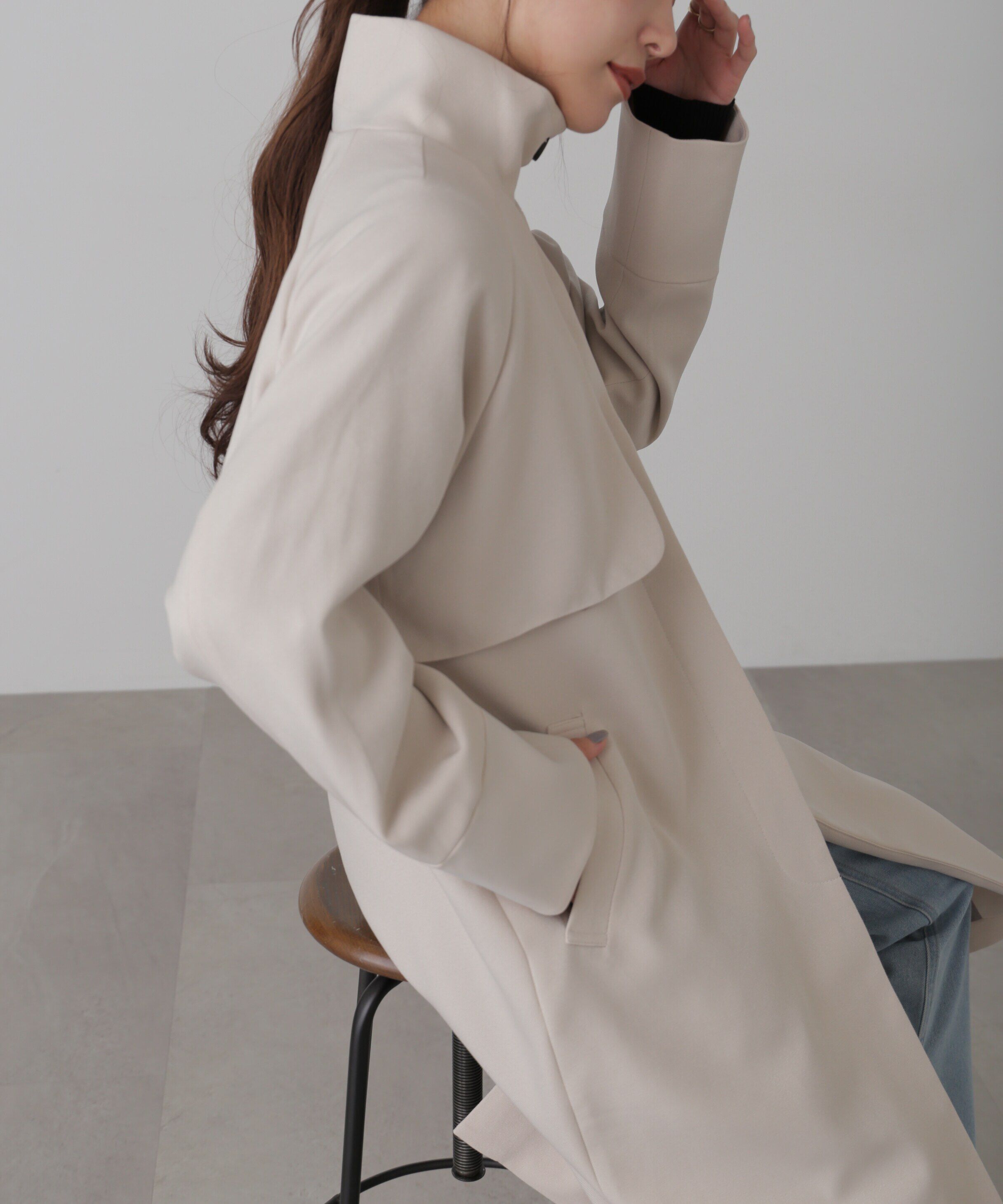  「ポリエステルツイルスタンドネックコート」|その他|