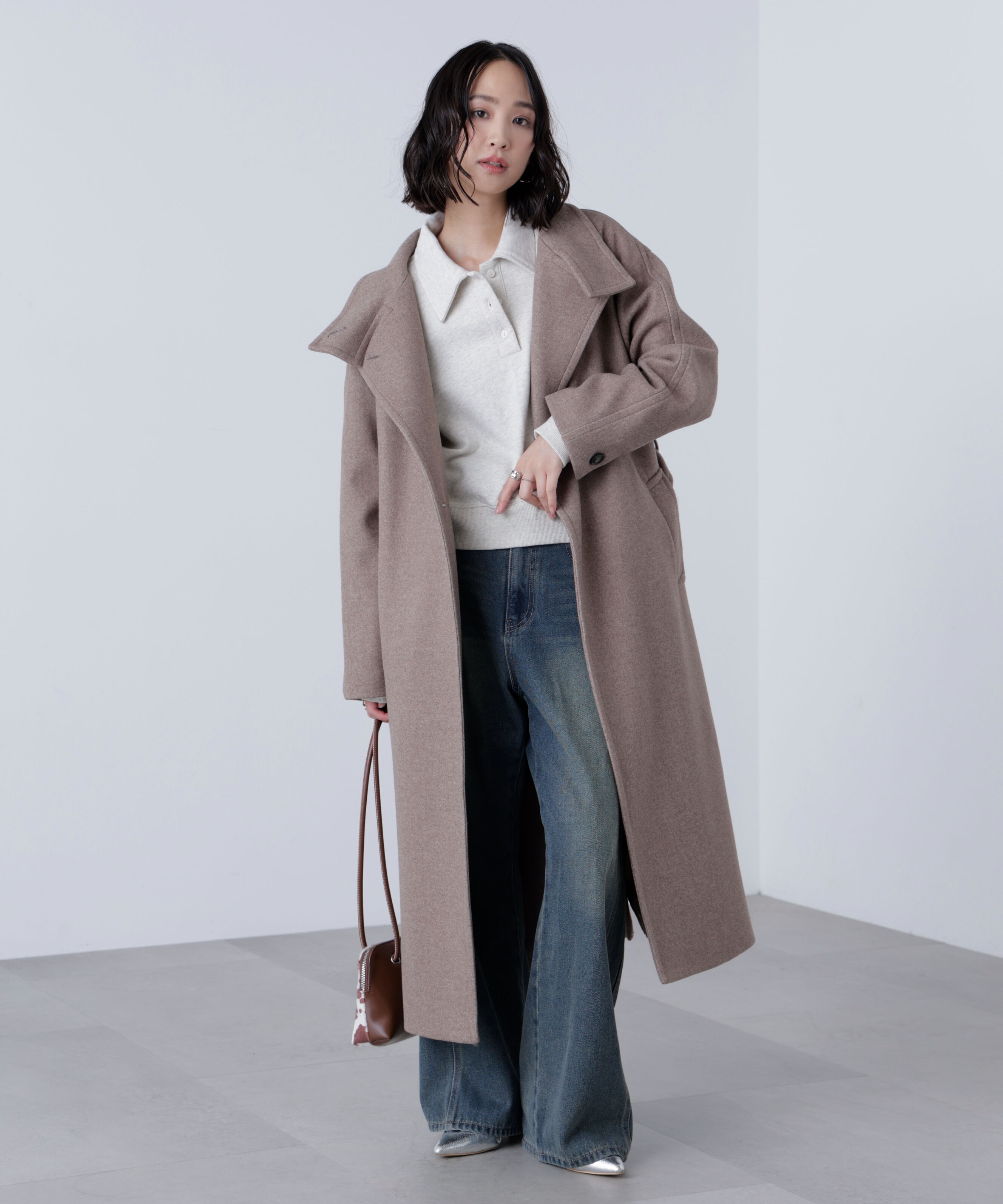  「[累計販売5000枚！選べる4色]スタンドカラーメルトンロングコート」|その他|