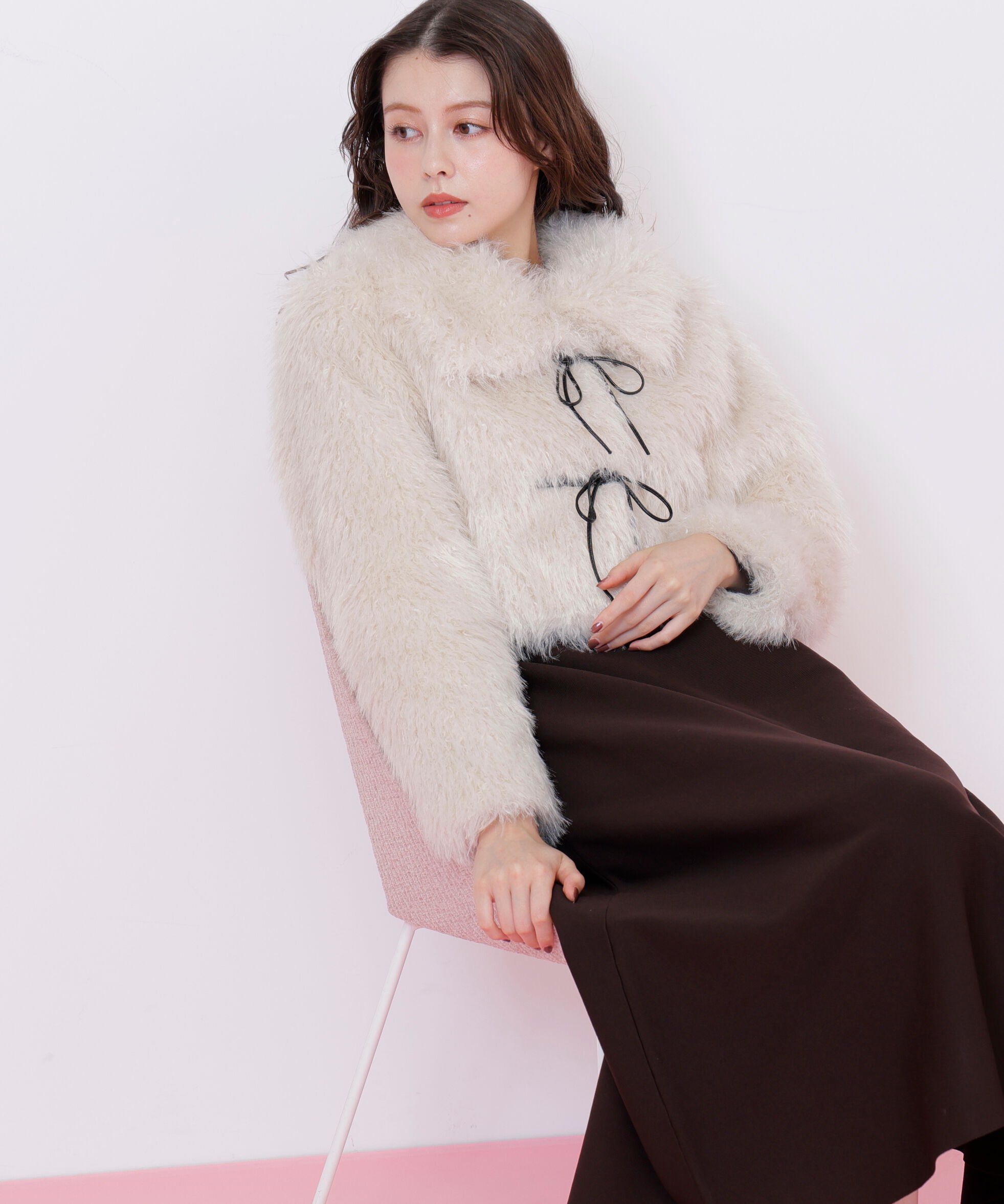  「リボンダッフルショートファーコート」|その他|