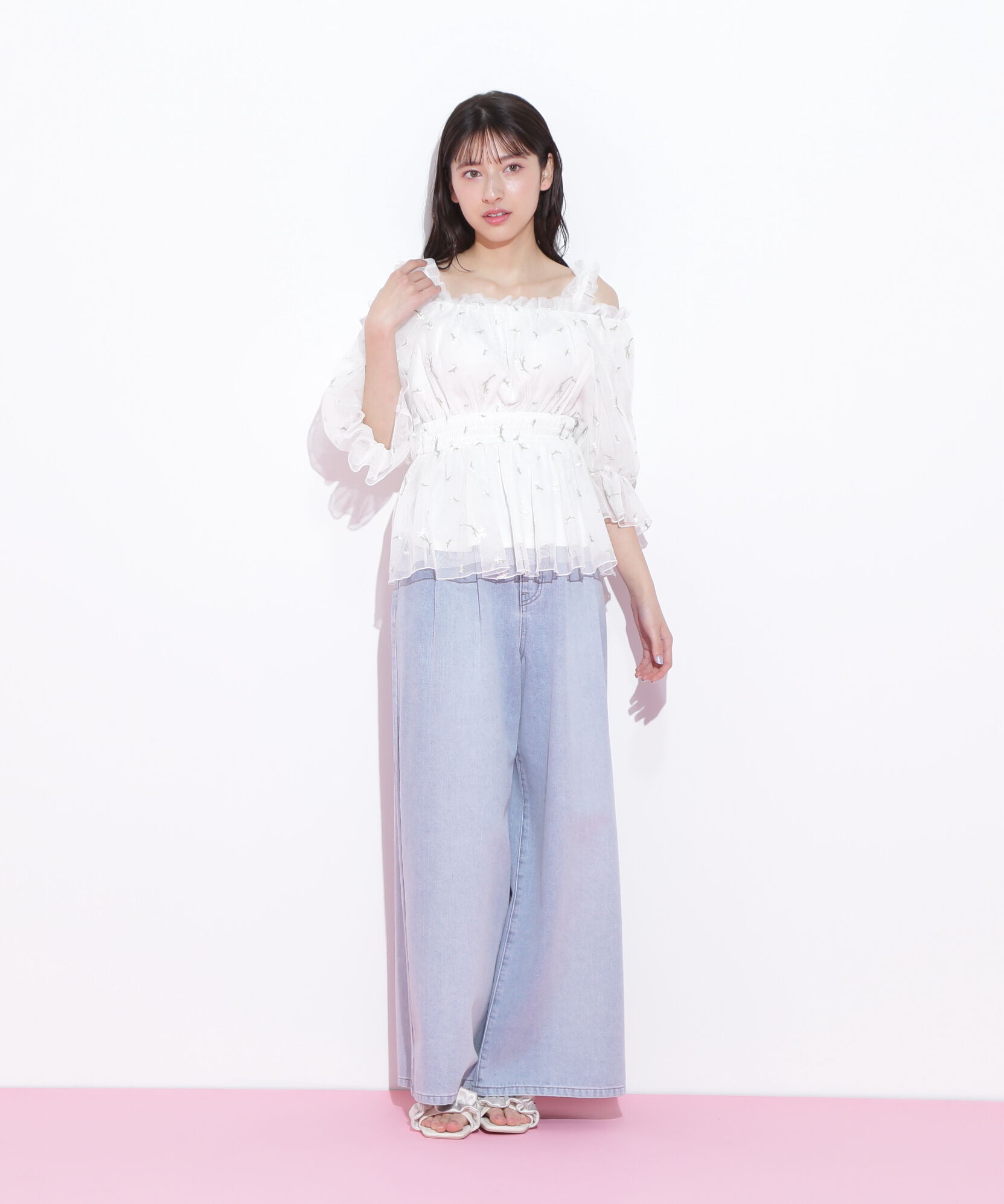  「チュールシャーリングブラウス」|シャツ・ブラウス|