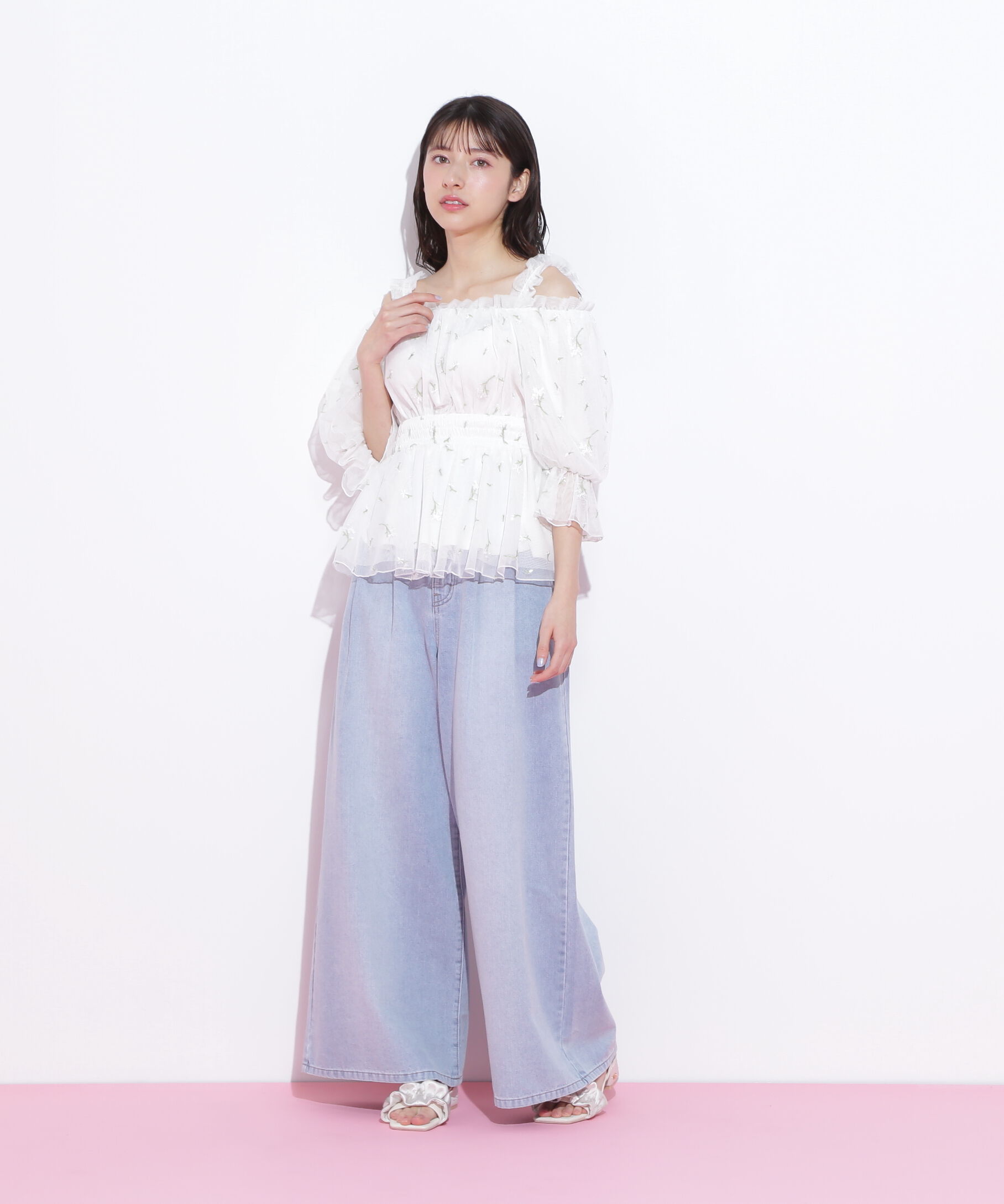  「チュールシャーリングブラウス」|シャツ・ブラウス|