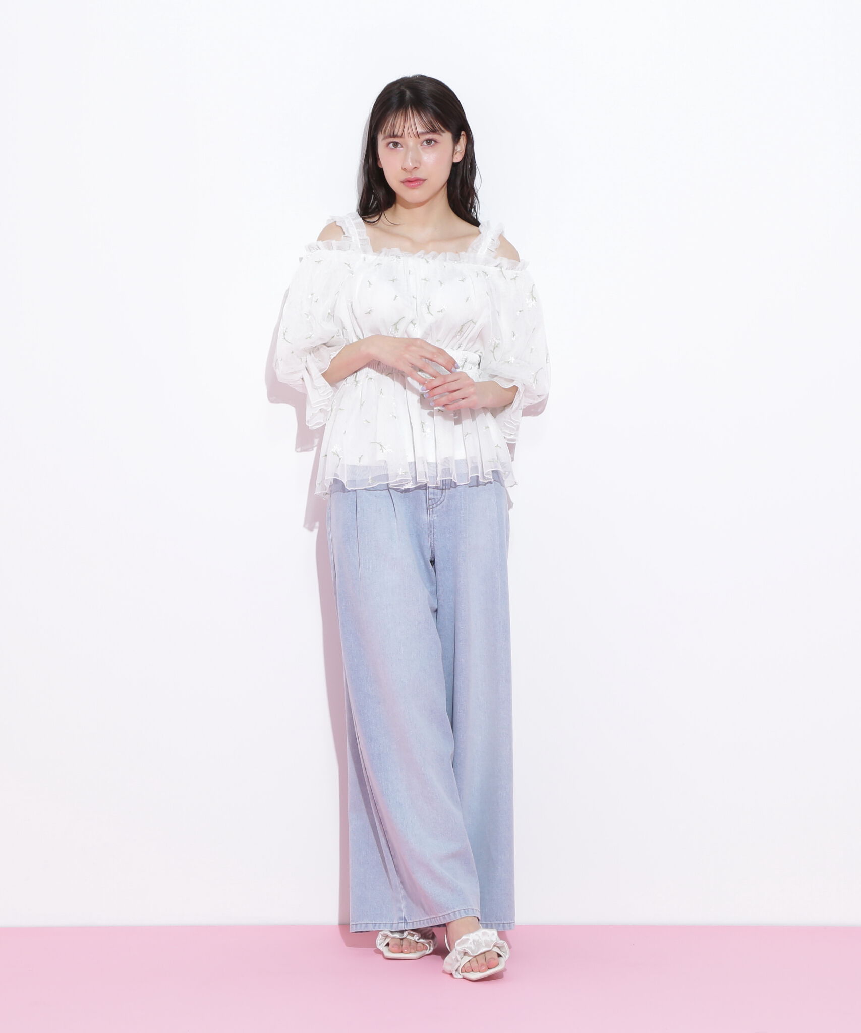  「チュールシャーリングブラウス」|シャツ・ブラウス|