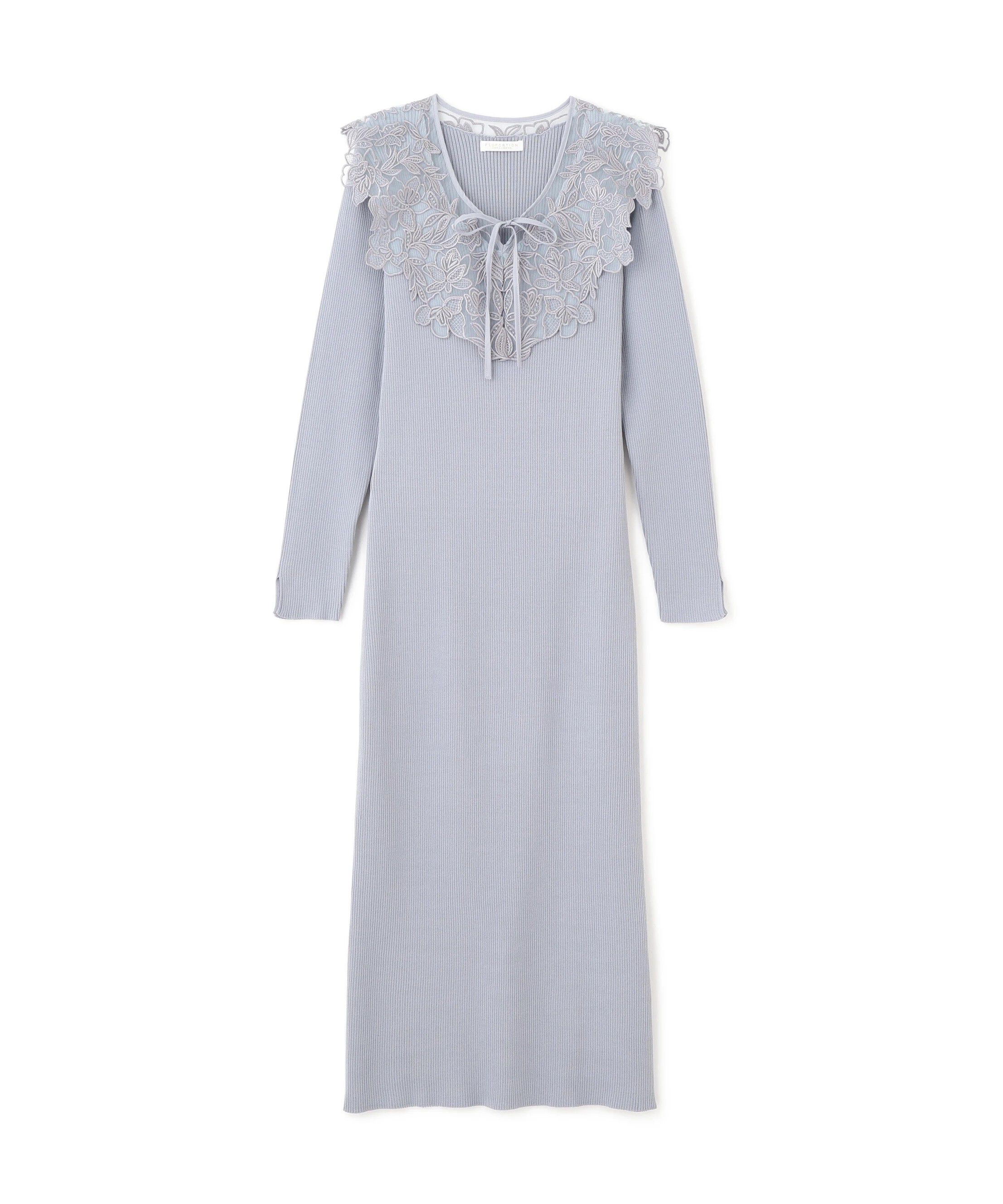 PROPORTION BODY DRESSING「ケープ風レース付きニットワンピース 25AW」|ワンピース|
