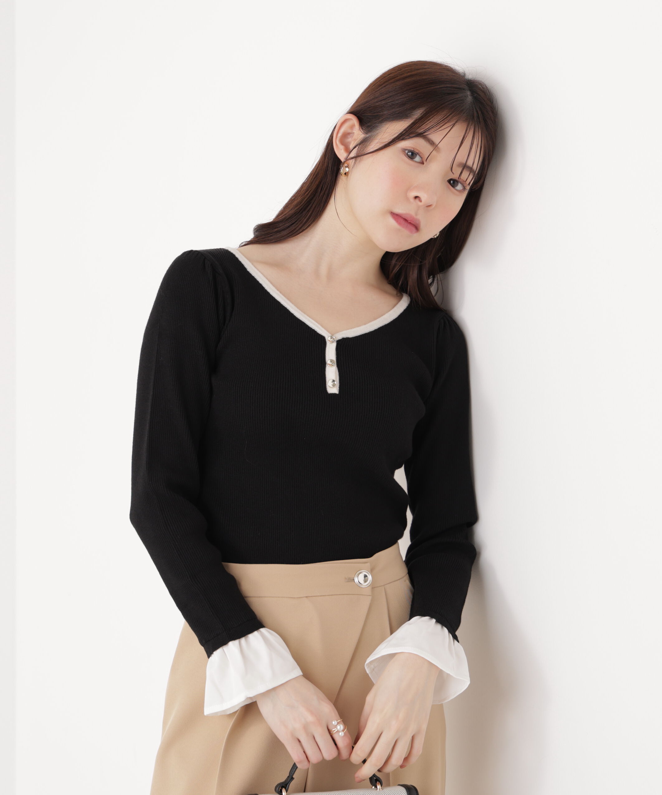 PROPORTION BODY DRESSING「異素材スリーブニット 25AW」|ニット・セーター|