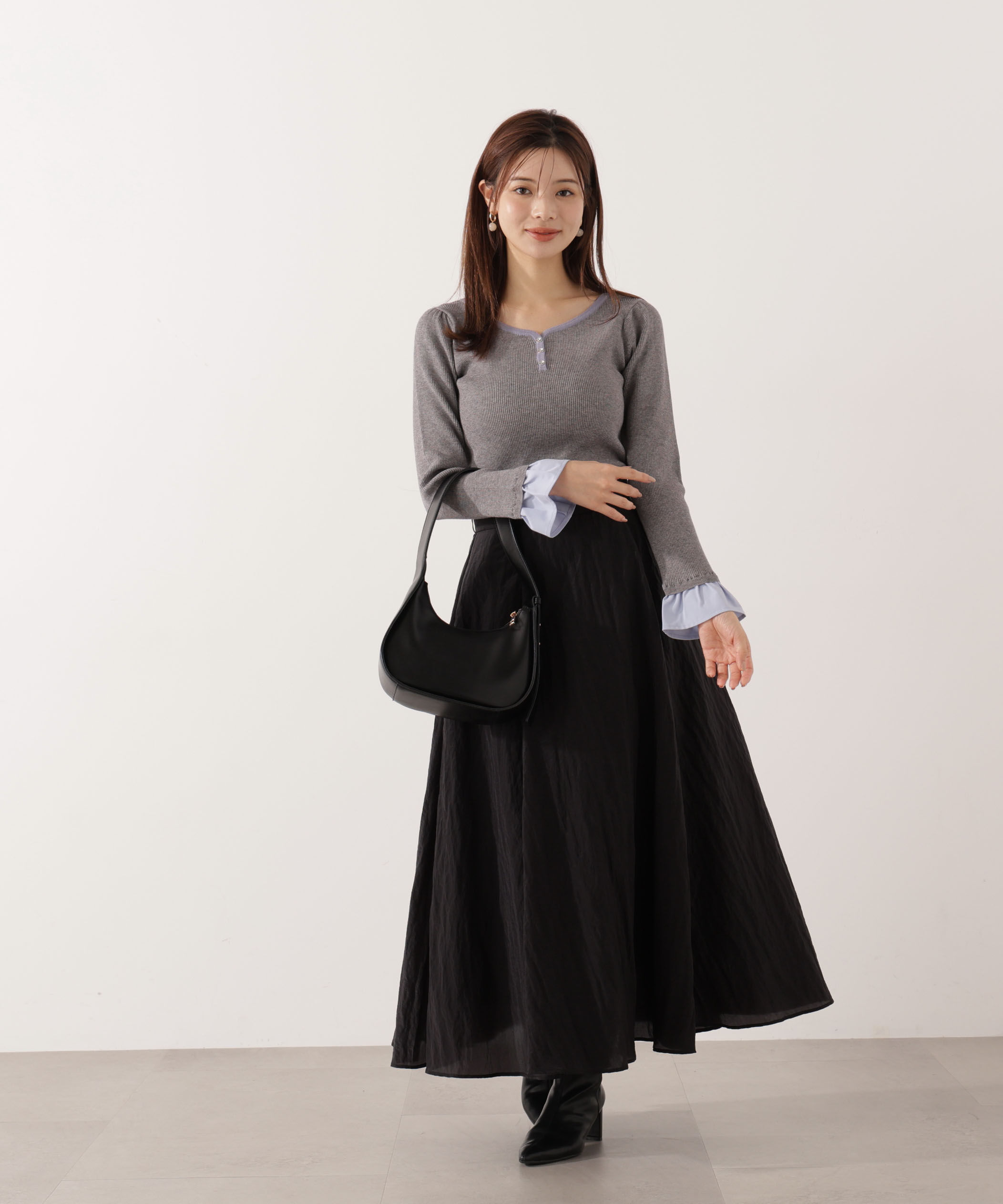 PROPORTION BODY DRESSING「異素材スリーブニット 25AW」|ニット・セーター|