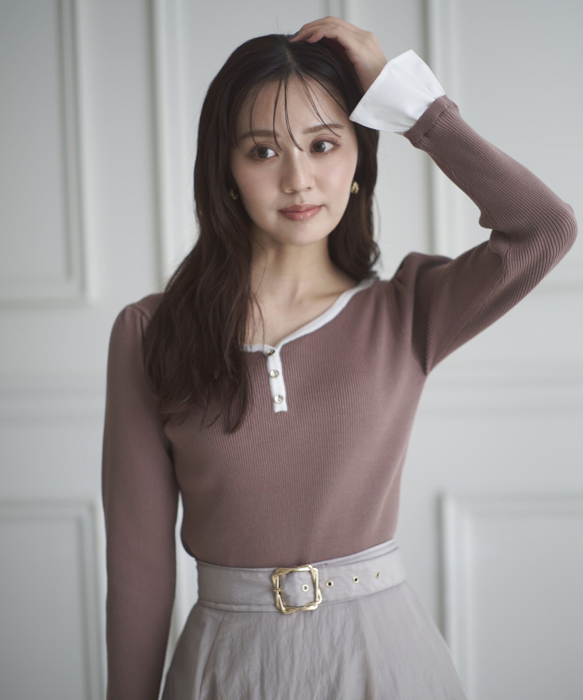 PROPORTION BODY DRESSING「異素材スリーブニット 25AW」|ニット・セーター|