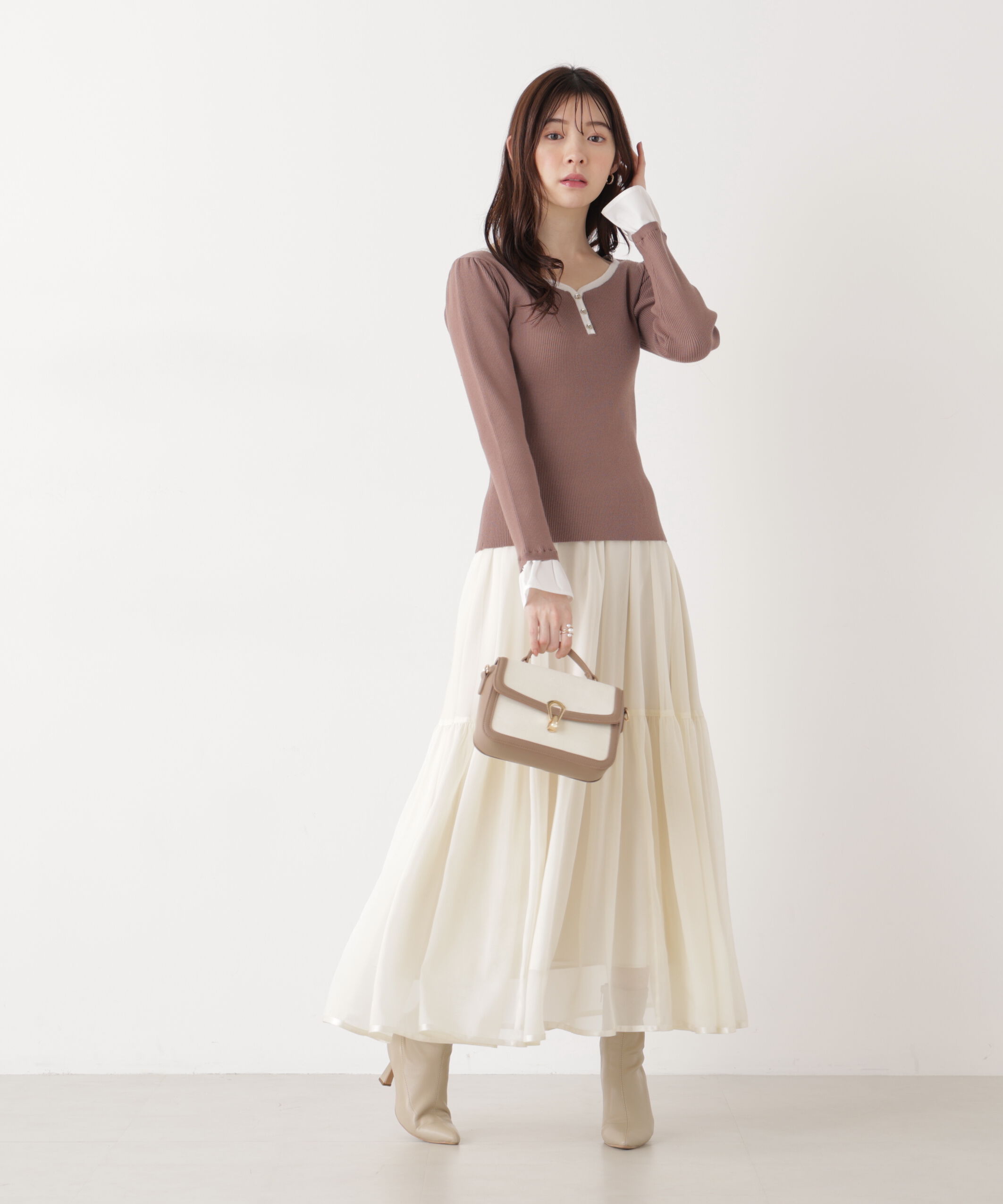 PROPORTION BODY DRESSING「異素材スリーブニット 25AW」|ニット・セーター|