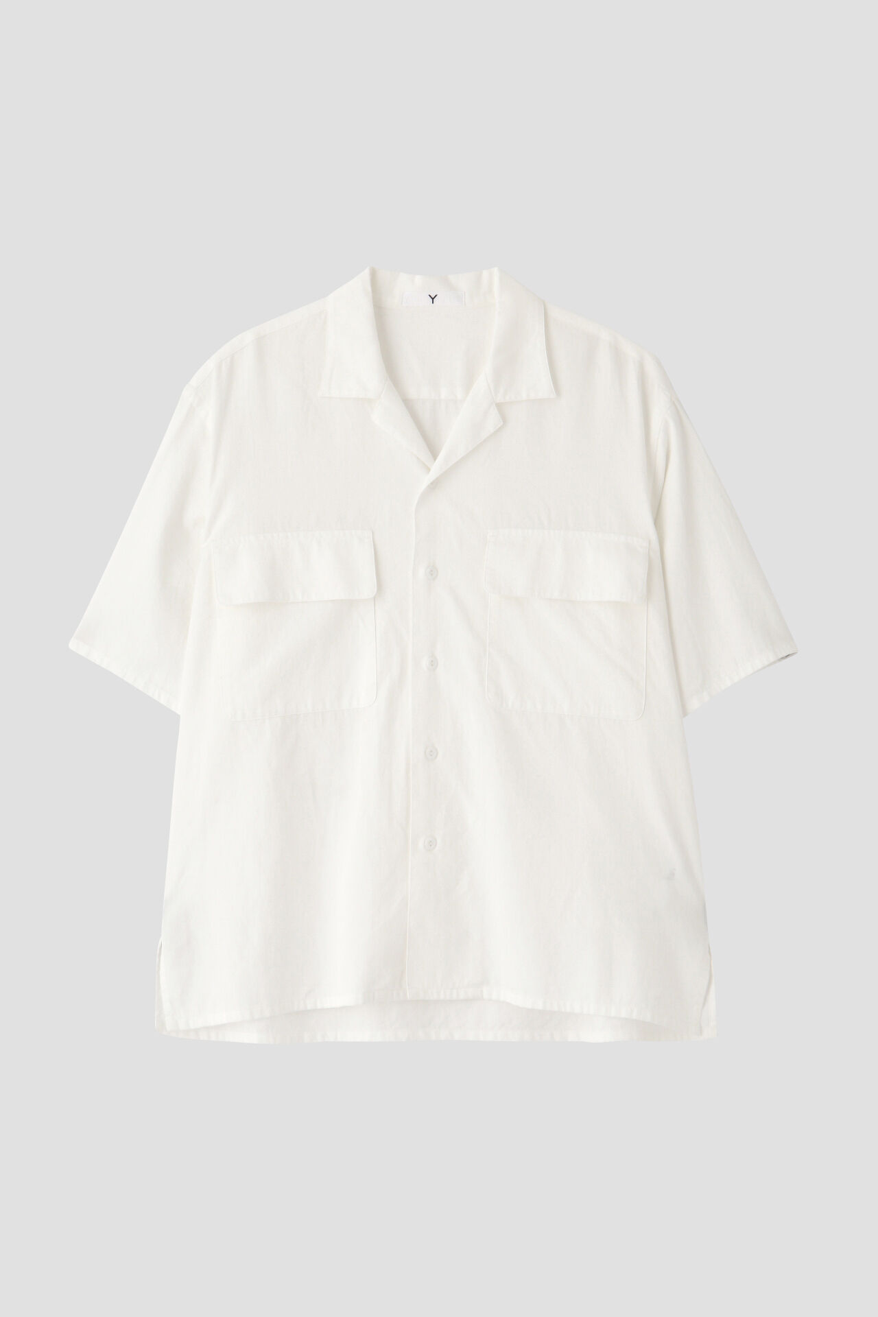YLEVE 「Ｙ / ORGANIC COTTON WASHER SATIN OPEN COLLAR SHIRT」|シャツ・ブラウス|ホワイト