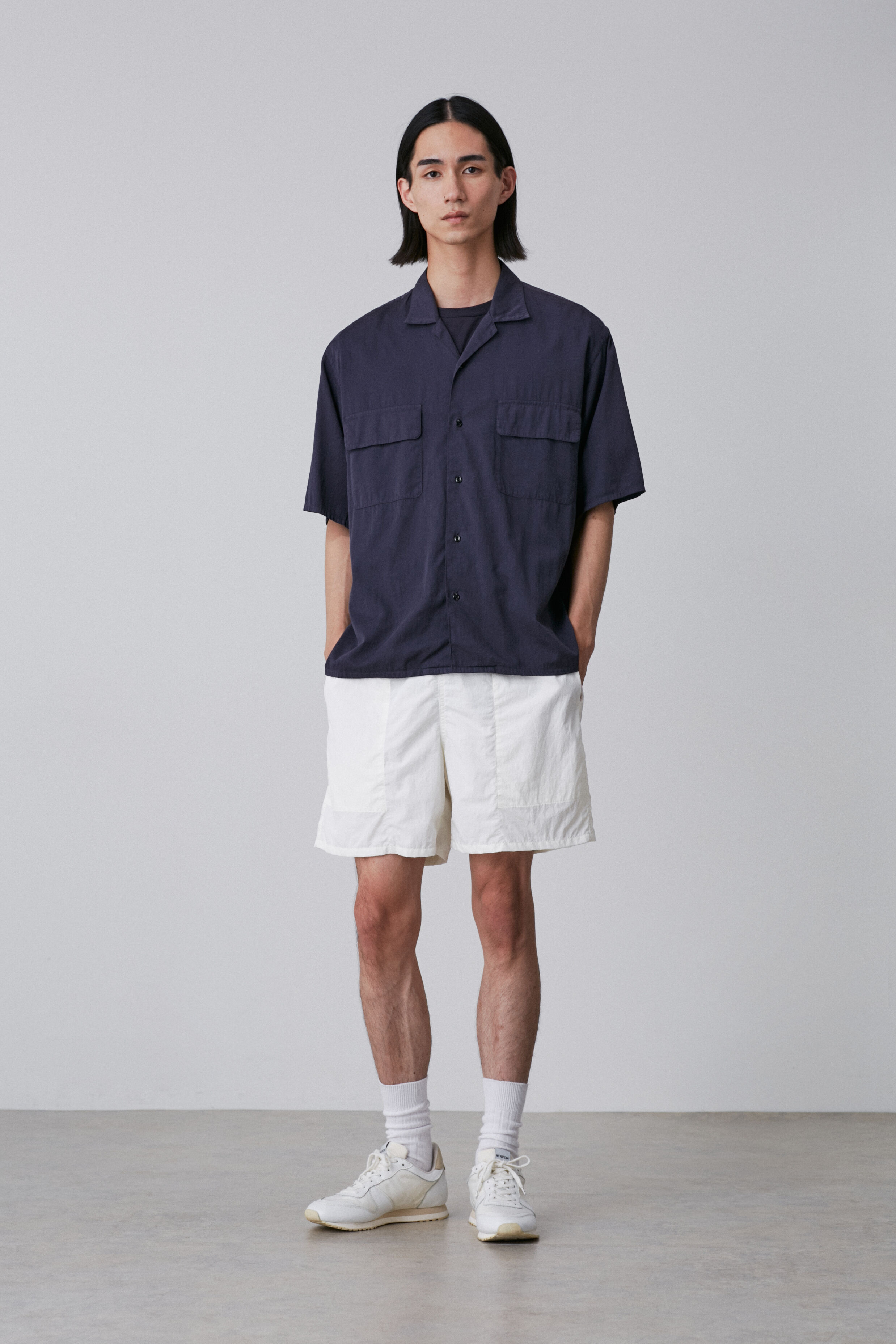 YLEVE 「Ｙ / ORGANIC COTTON WASHER SATIN OPEN COLLAR SHIRT」|シャツ・ブラウス|