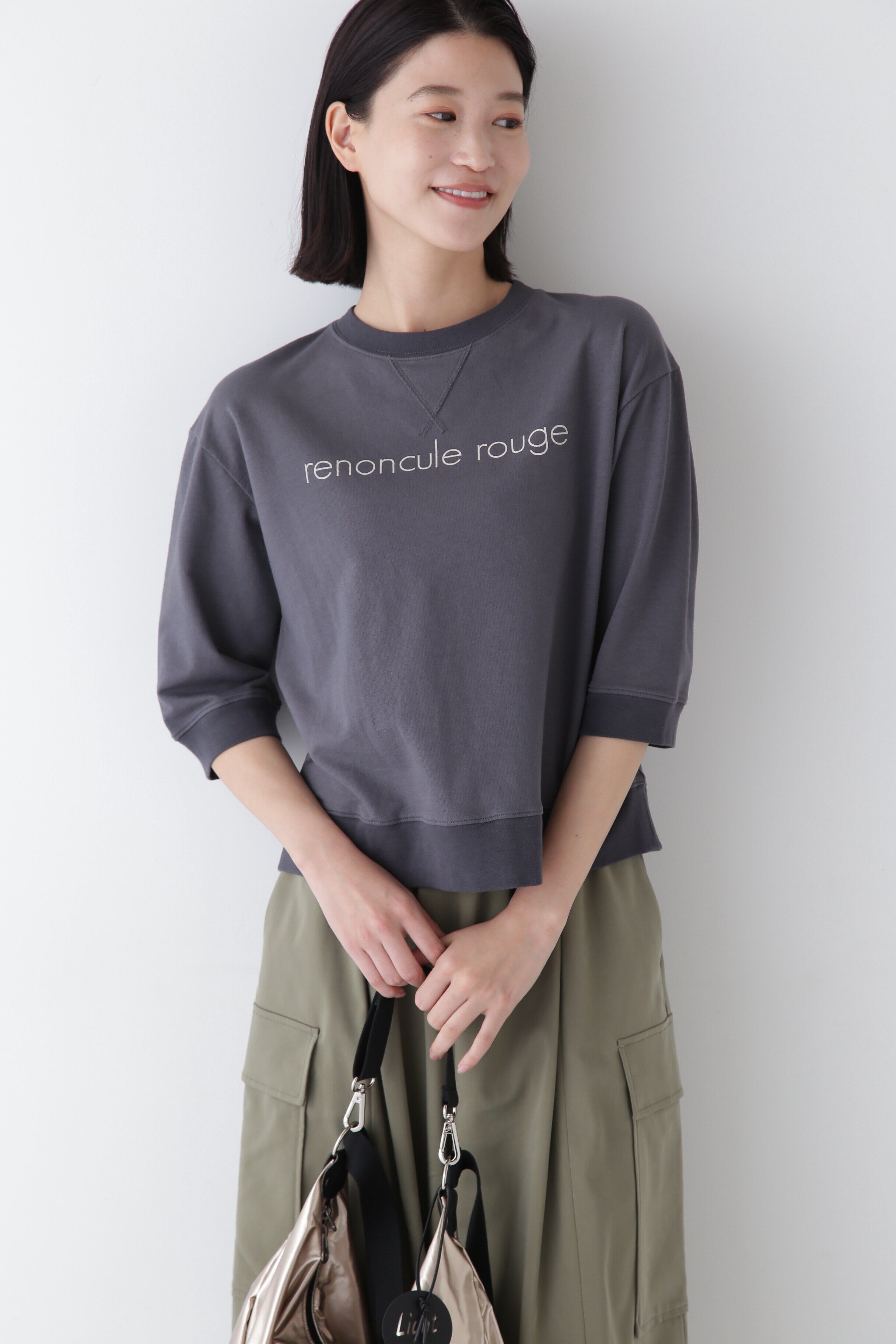  「◆ロゴトレーナー」|Tシャツ・カットソー|チャコール1