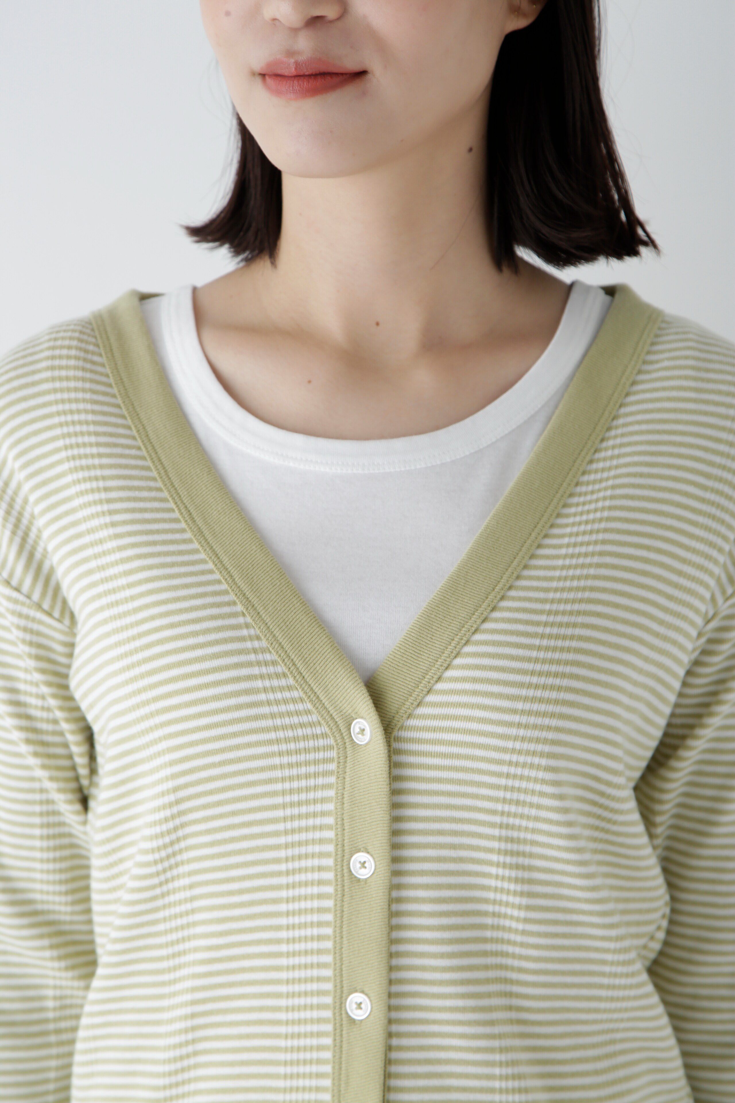  「◆パネルリブＶネックカーディガン」|Tシャツ・カットソー|