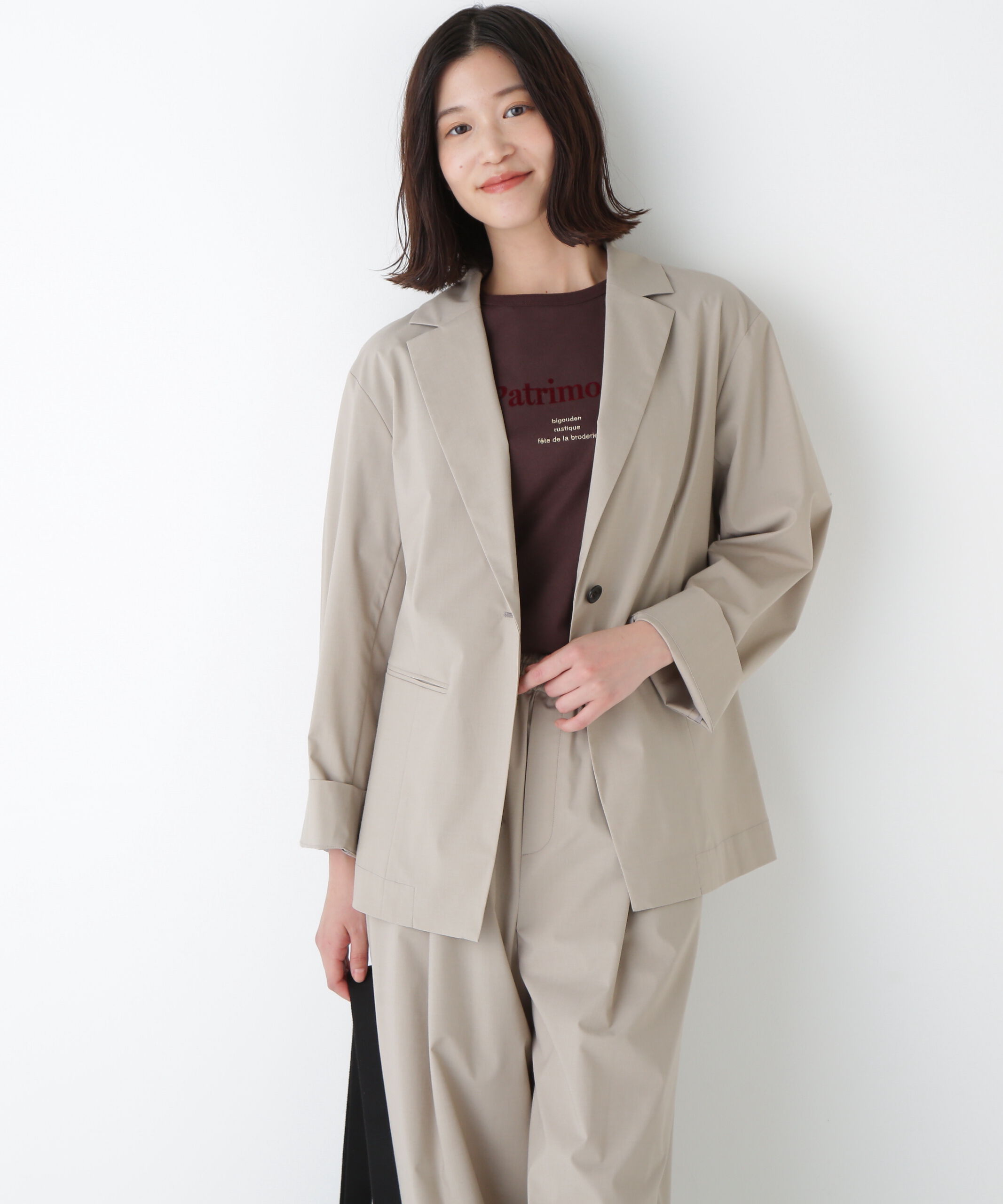  「◆ＴＲ&times;ＴＣポプリンストレッチボックステーラードジャケット」|その他|グレージュ2