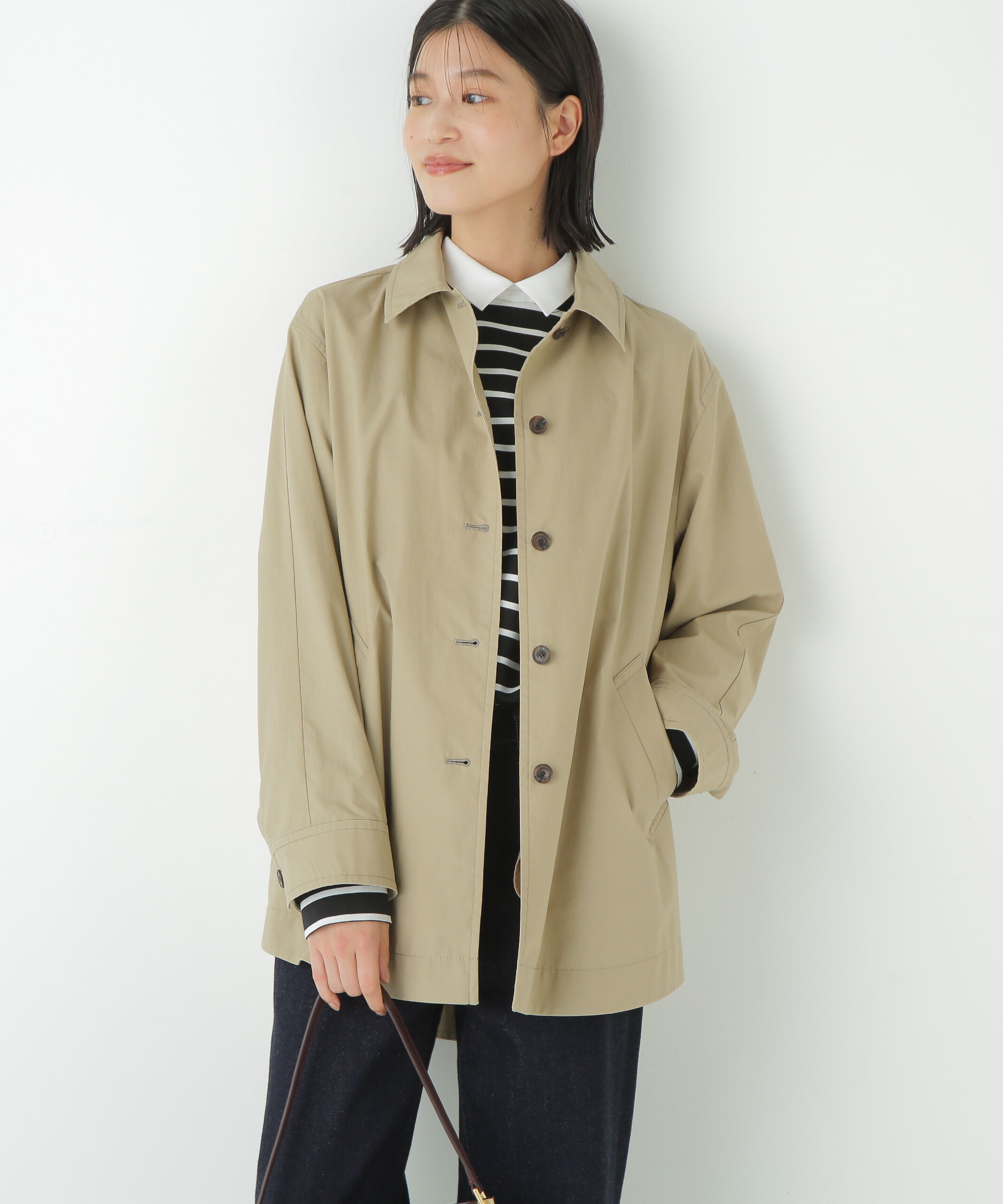  「◆ステンカラーシャツコート」|その他|ベージュ