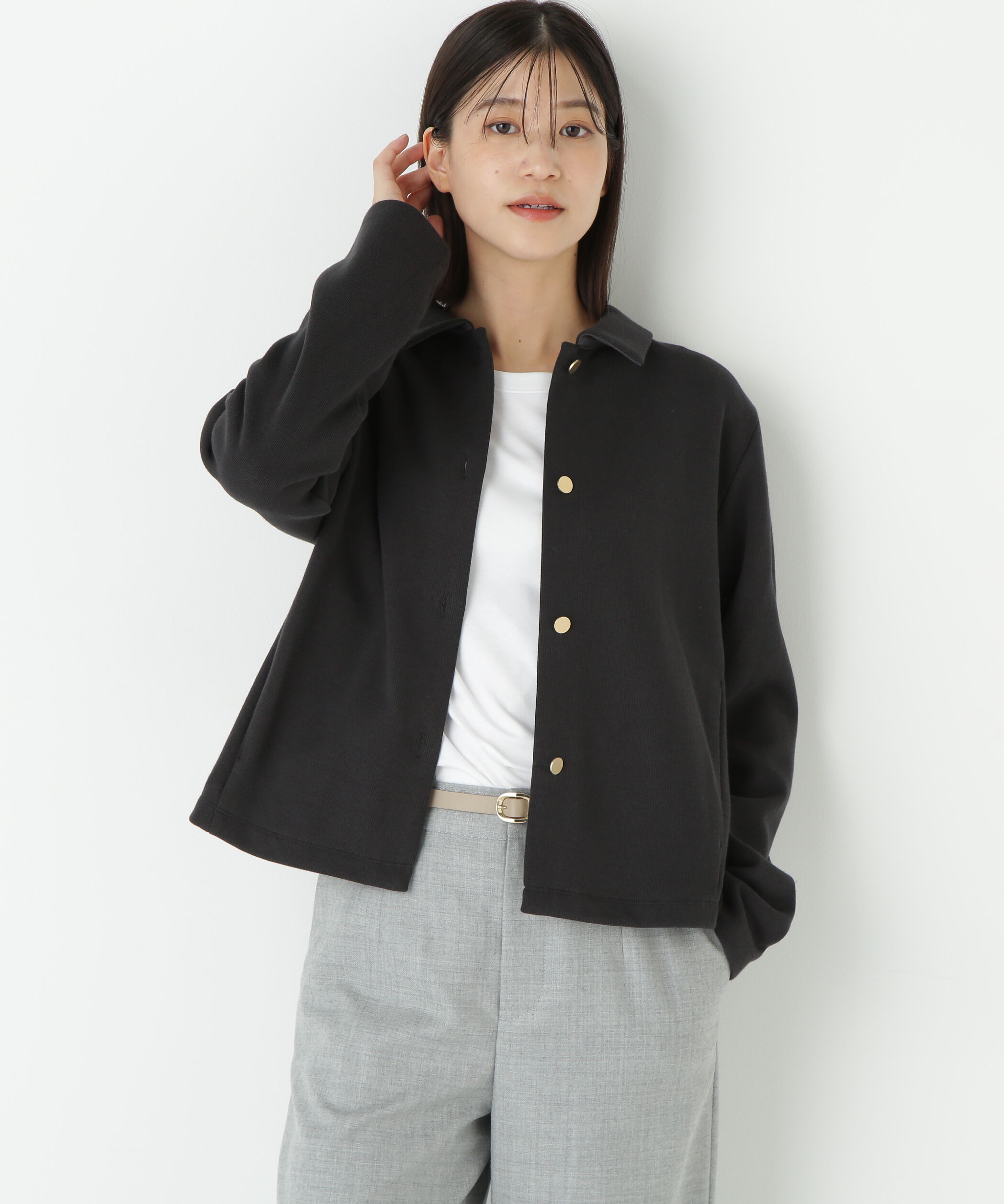  「◆リブダンボールニットステンカラーカーディガン」|Tシャツ・カットソー|