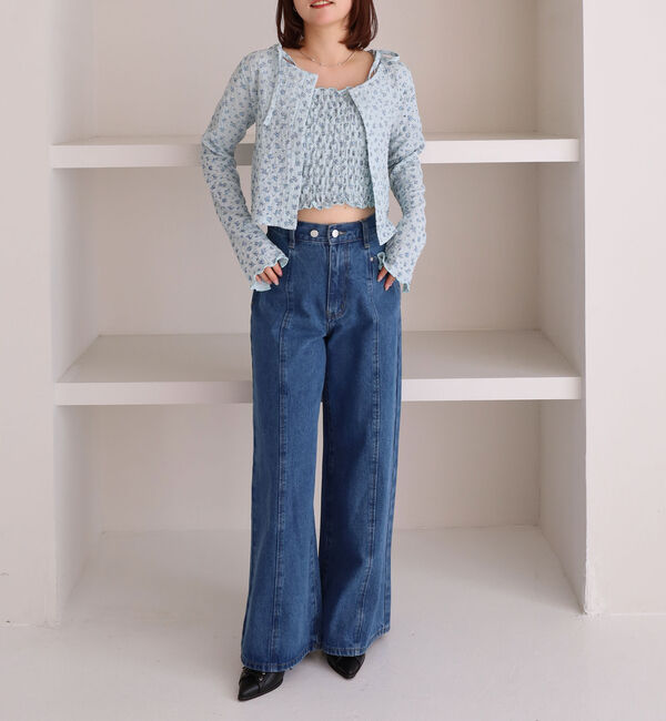 archives「小花柄シャーリングビスチェカットアンサンブル」|カーディガン|