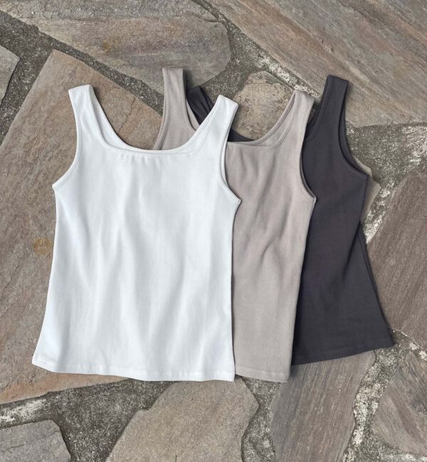 Doux archives「２ｗａｙスクエアリブタンクトップ／」|タンクトップ|GREIGE