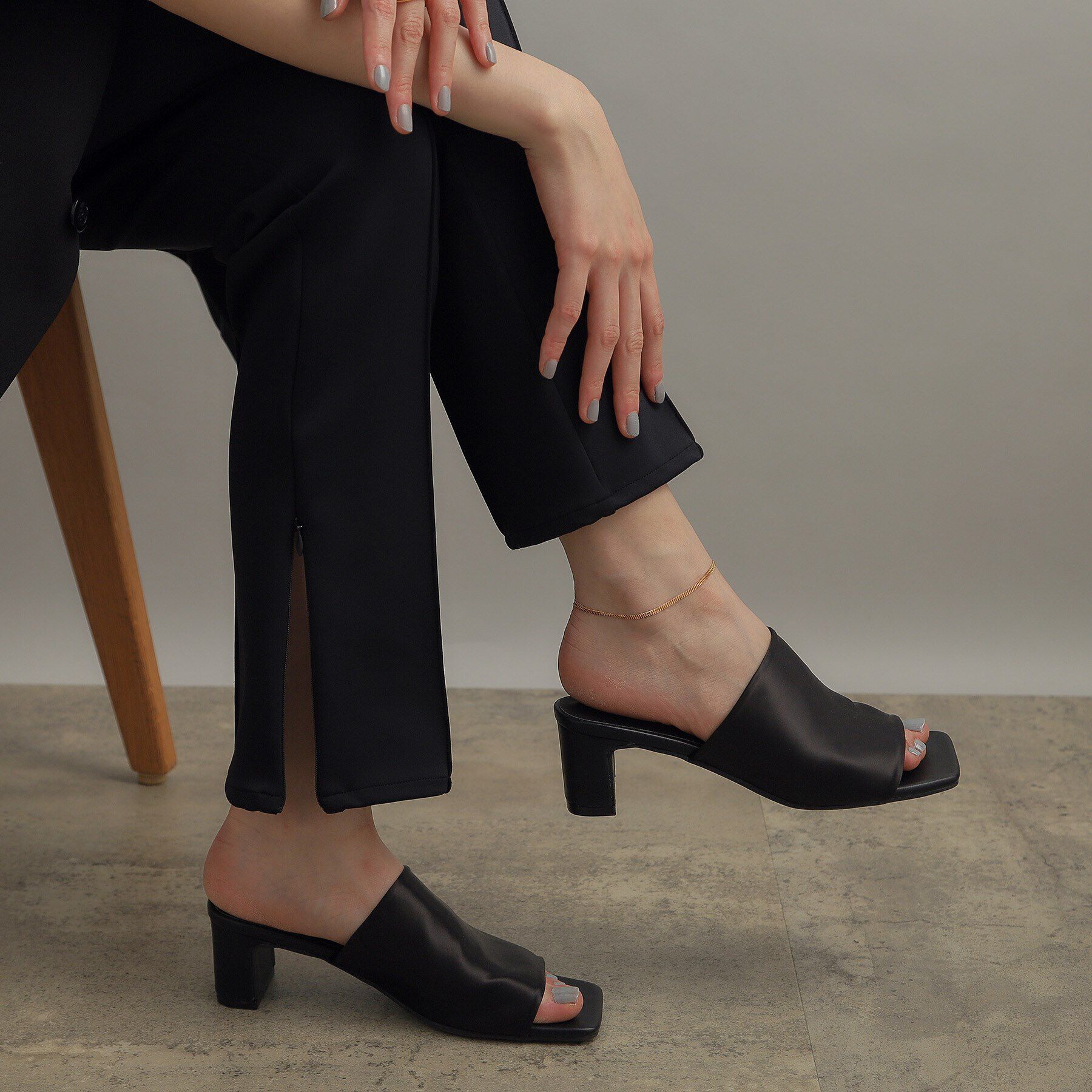 COCOSHNIK ONKITSCH「シルバー カーブチェーン ダブルアンクレット GP」|アンクレット|