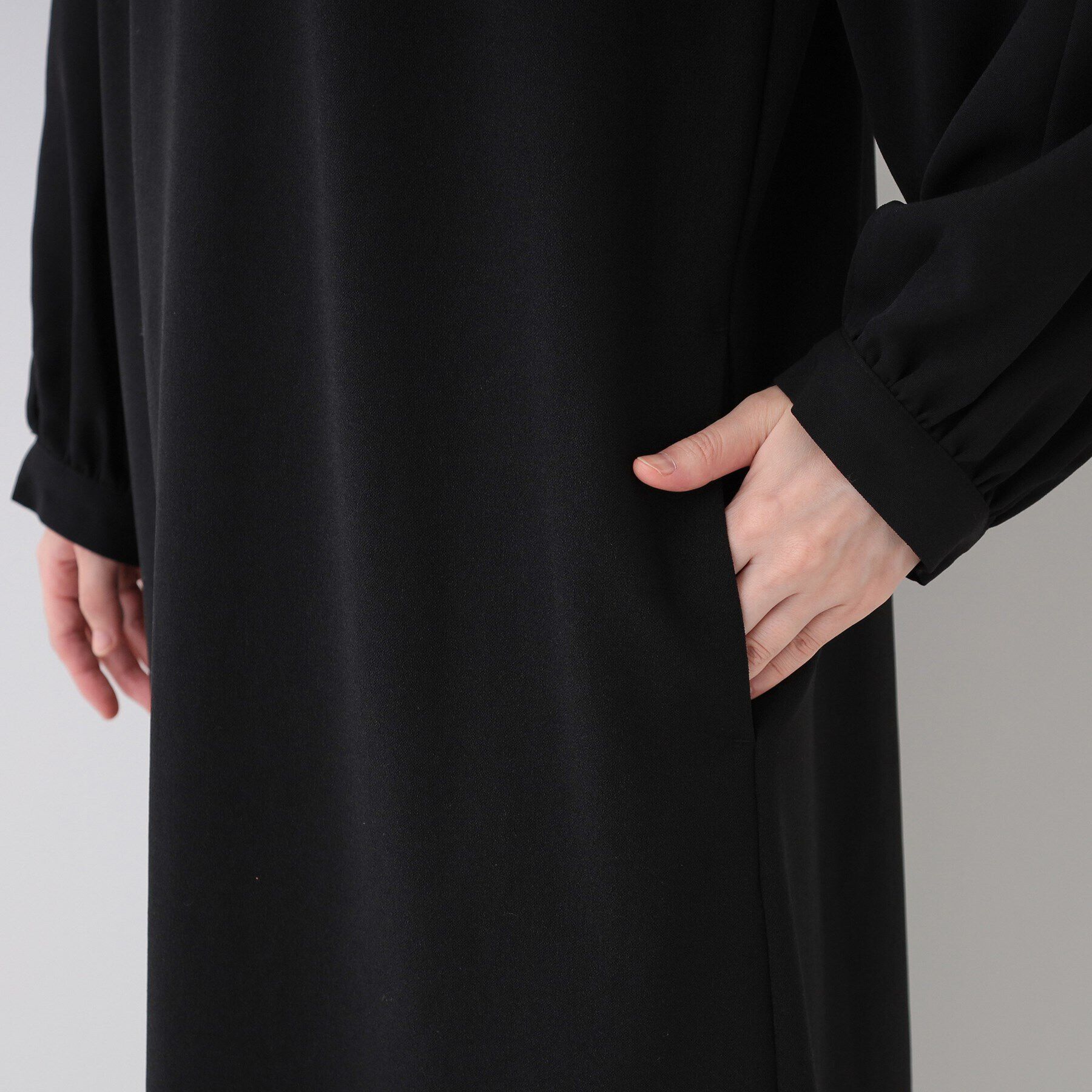 SHOO･LA･RUE「【S-3L/お袖デザイン2WAY】異素材ドッキングワンピース」|ワンピース|