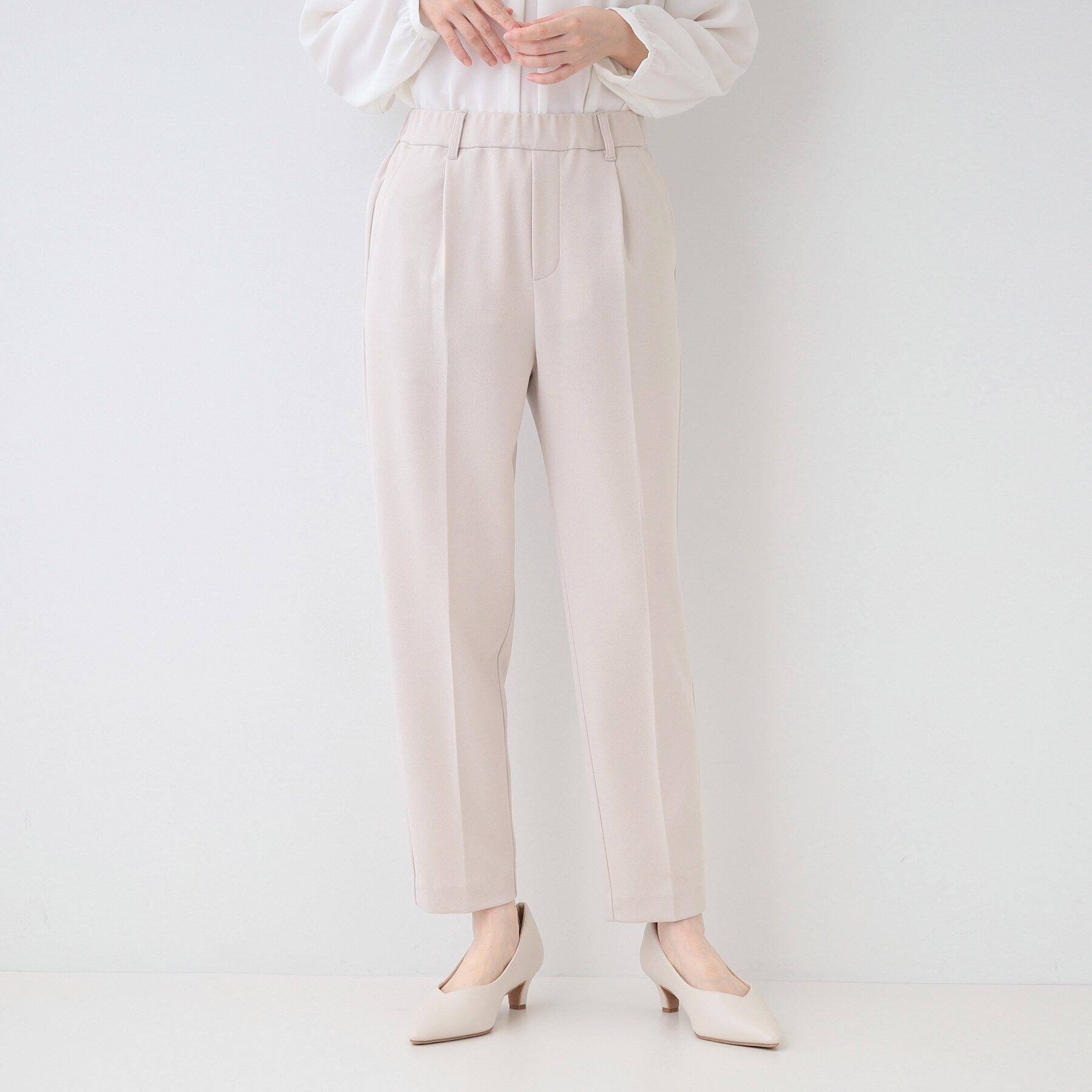 SHOO･LA･RUE「【洗える/S-3L/セットアップ可】セレモニーや通勤に カットジョーゼットテーパードパンツ」|その他|