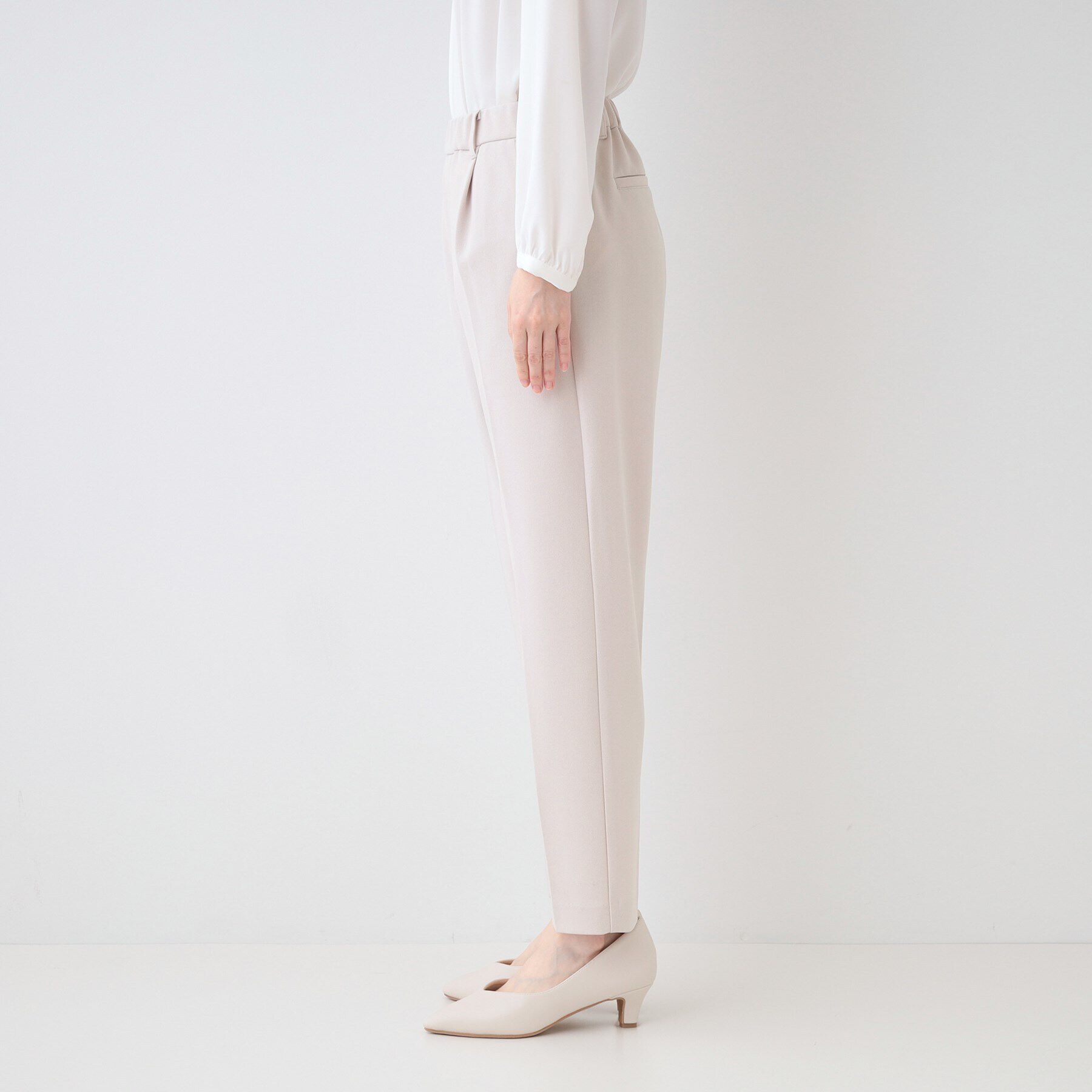 SHOO･LA･RUE「【洗える/S-3L/セットアップ可】セレモニーや通勤に カットジョーゼットテーパードパンツ」|その他|