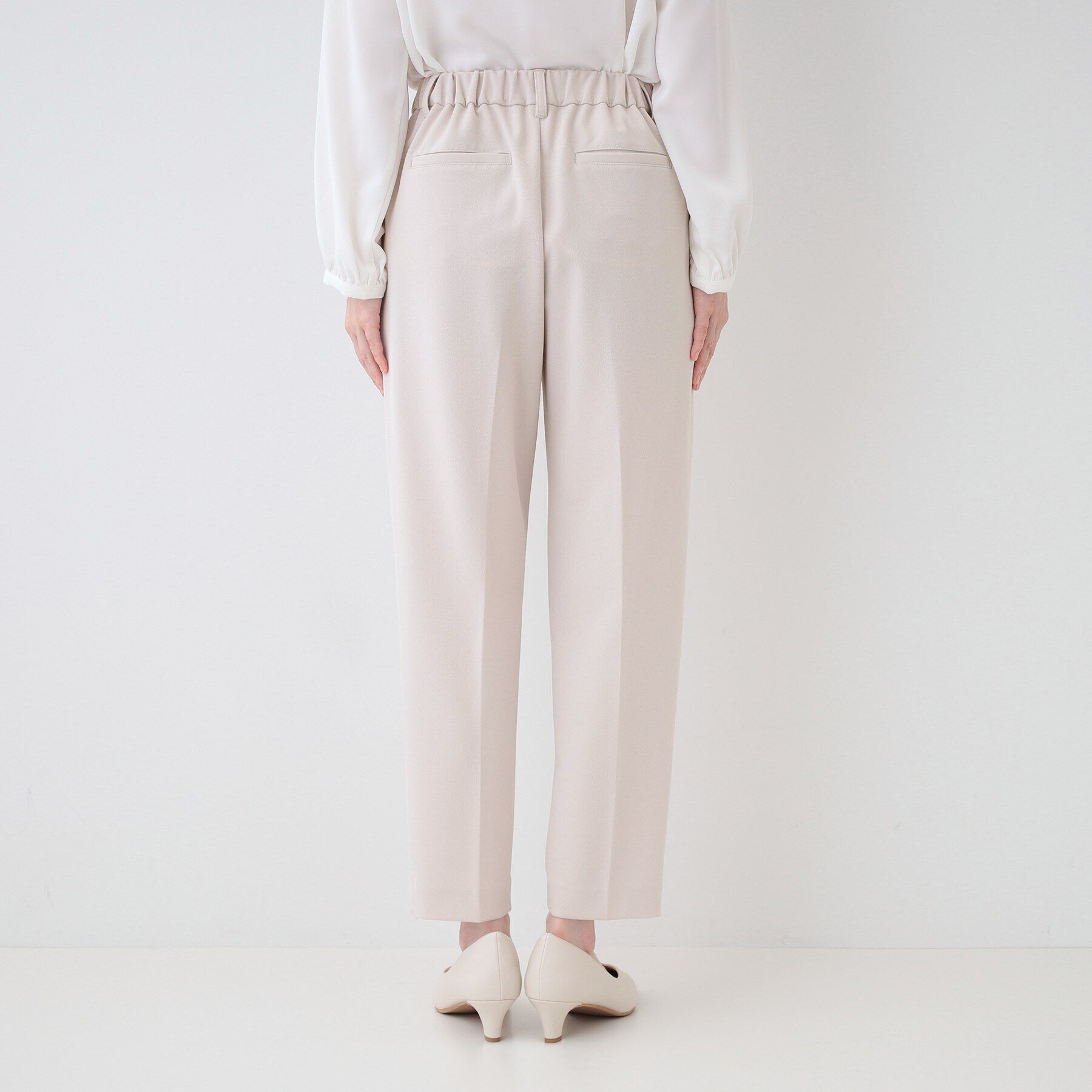 SHOO･LA･RUE「【洗える/S-3L/セットアップ可】セレモニーや通勤に カットジョーゼットテーパードパンツ」|その他|