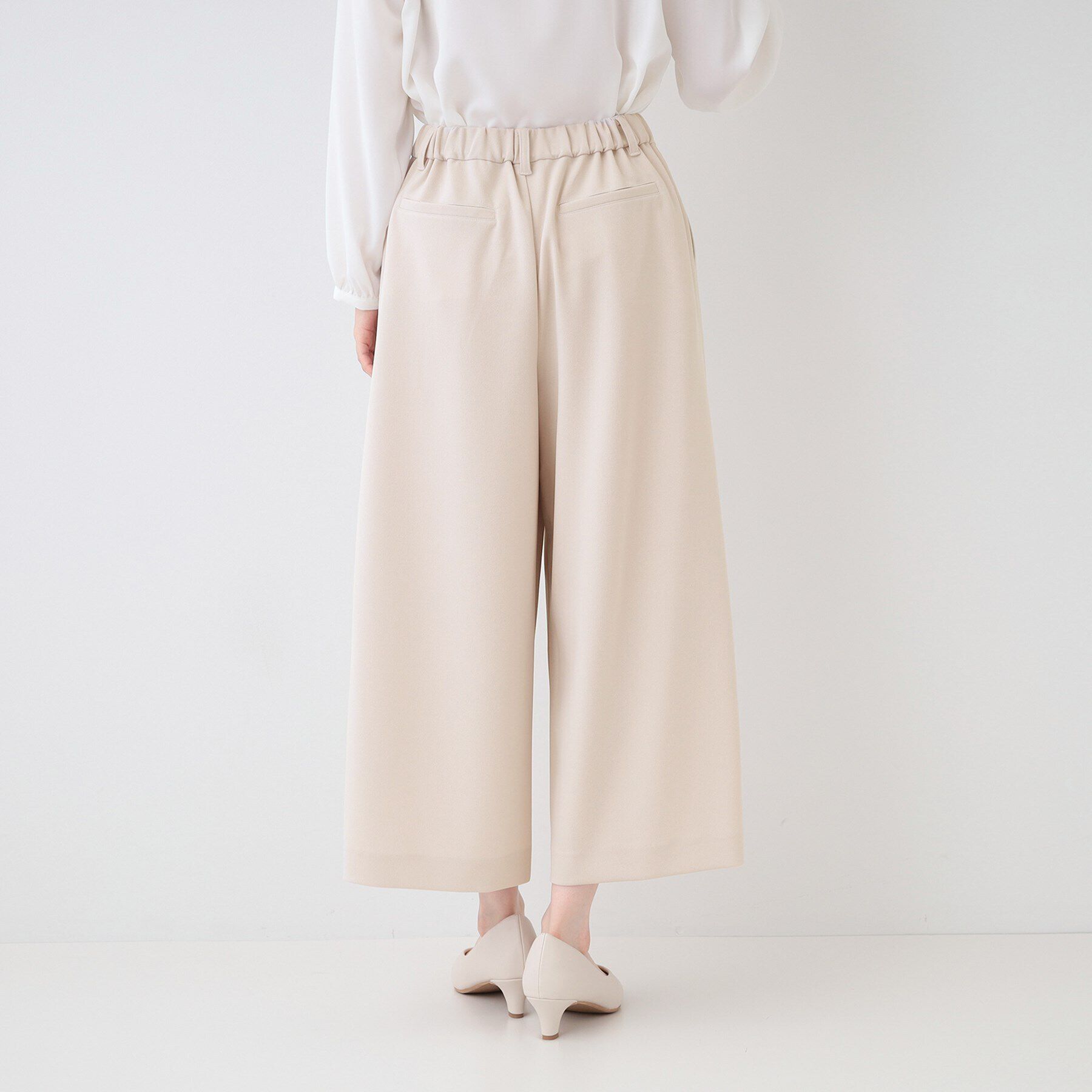 SHOO･LA･RUE「【洗える/S-3L/セットアップ可】セレモニーからデイリーに カットジョーゼット ワイドパンツ」|その他|