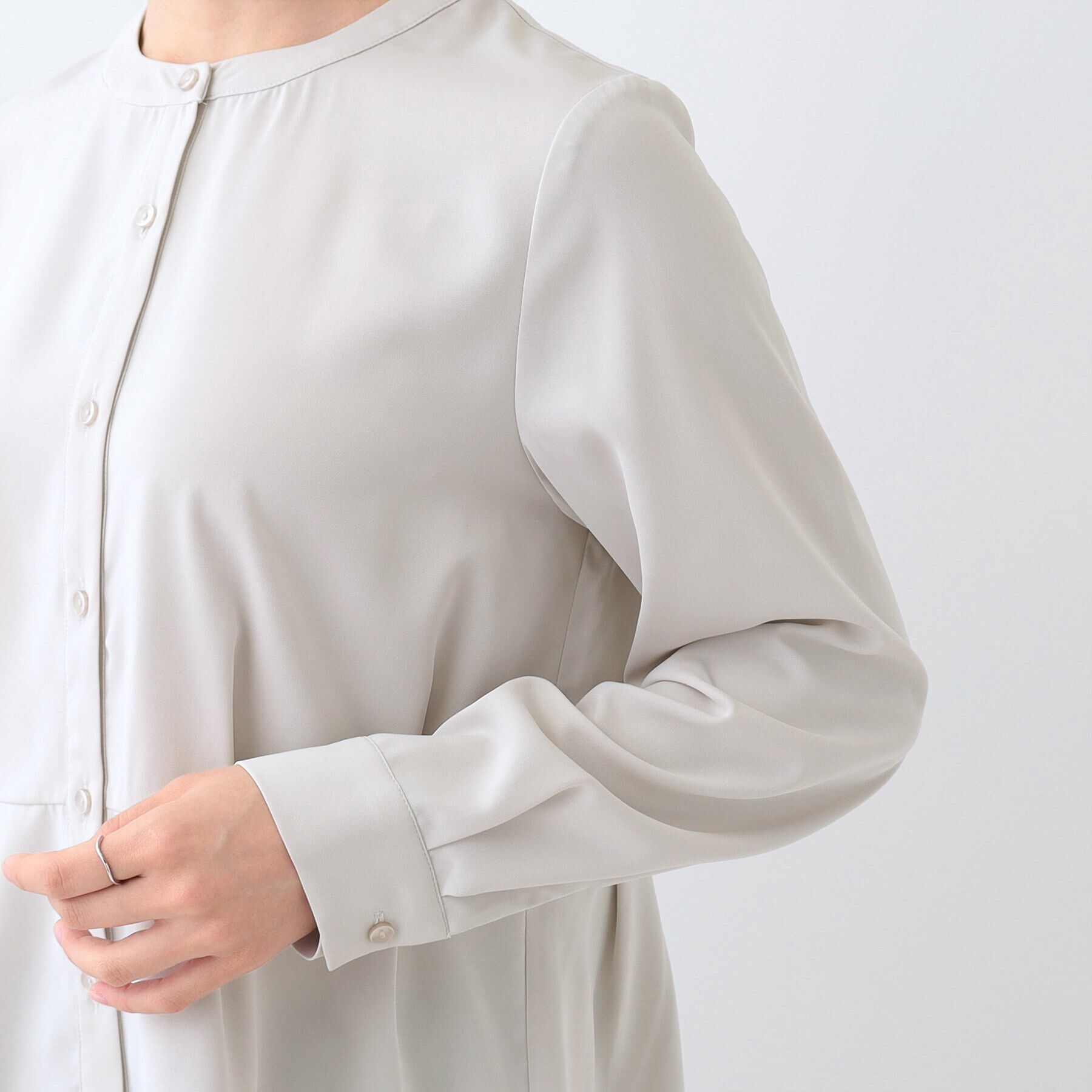 SHOO･LA･RUE「【S-3L】さらり軽やか インせず決まる ペプラムブラウス」|シャツ・ブラウス|