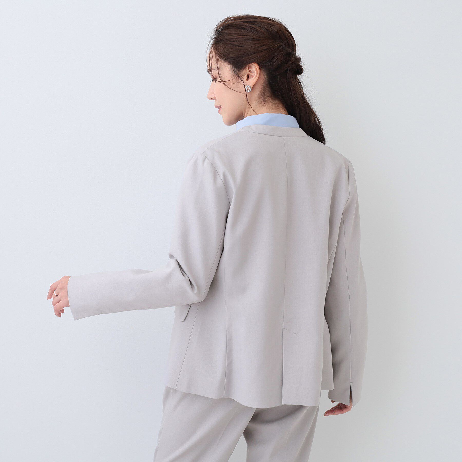 SHOO･LA･RUE「【S-LL/セットアップ可/通勤/セレモニー】ノーカラージャケット」|ノーカラージャケット|