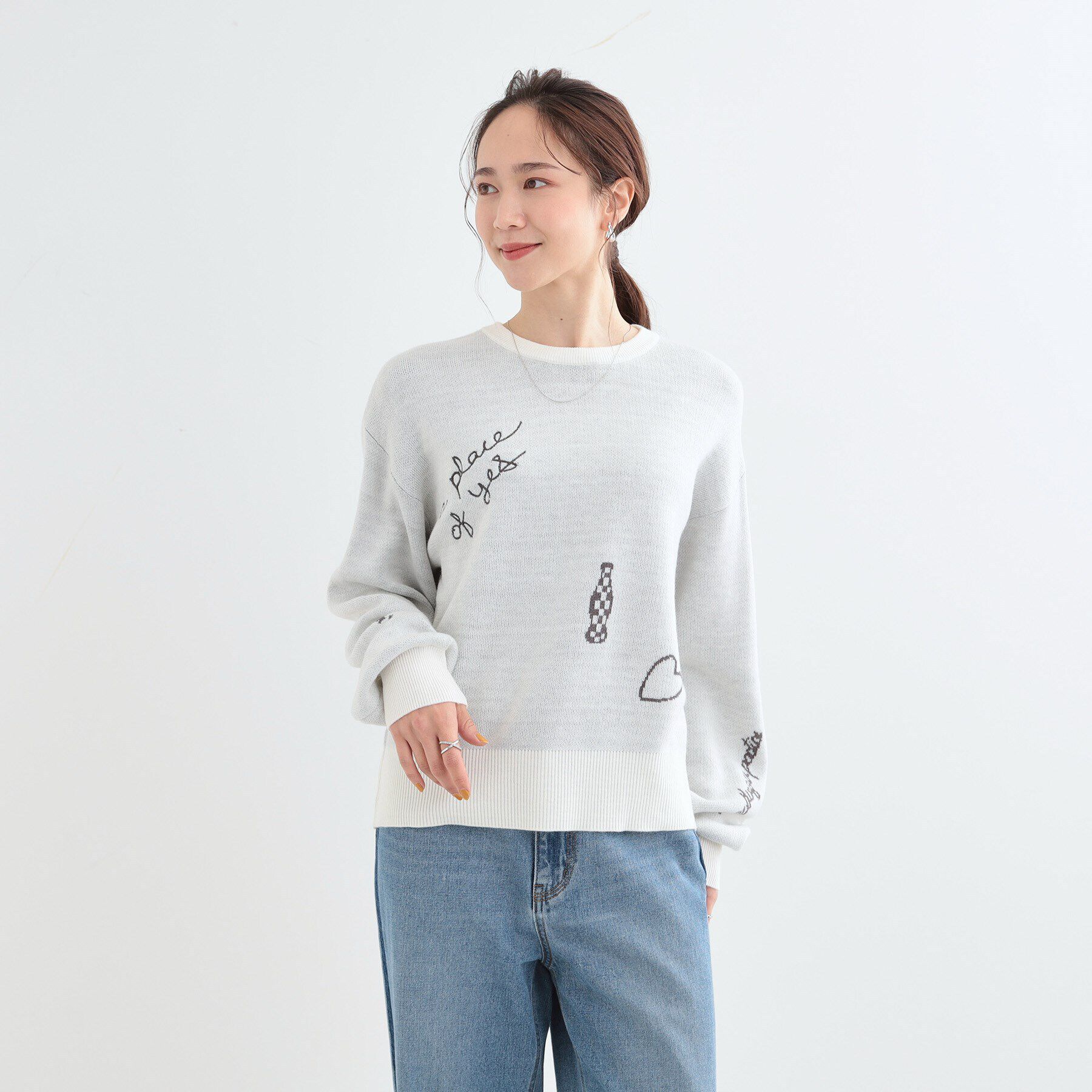 SHOO･LA･RUE「【S-LL】刺繍＆ジャカード 柄アソートニット」|ニット・セーター|