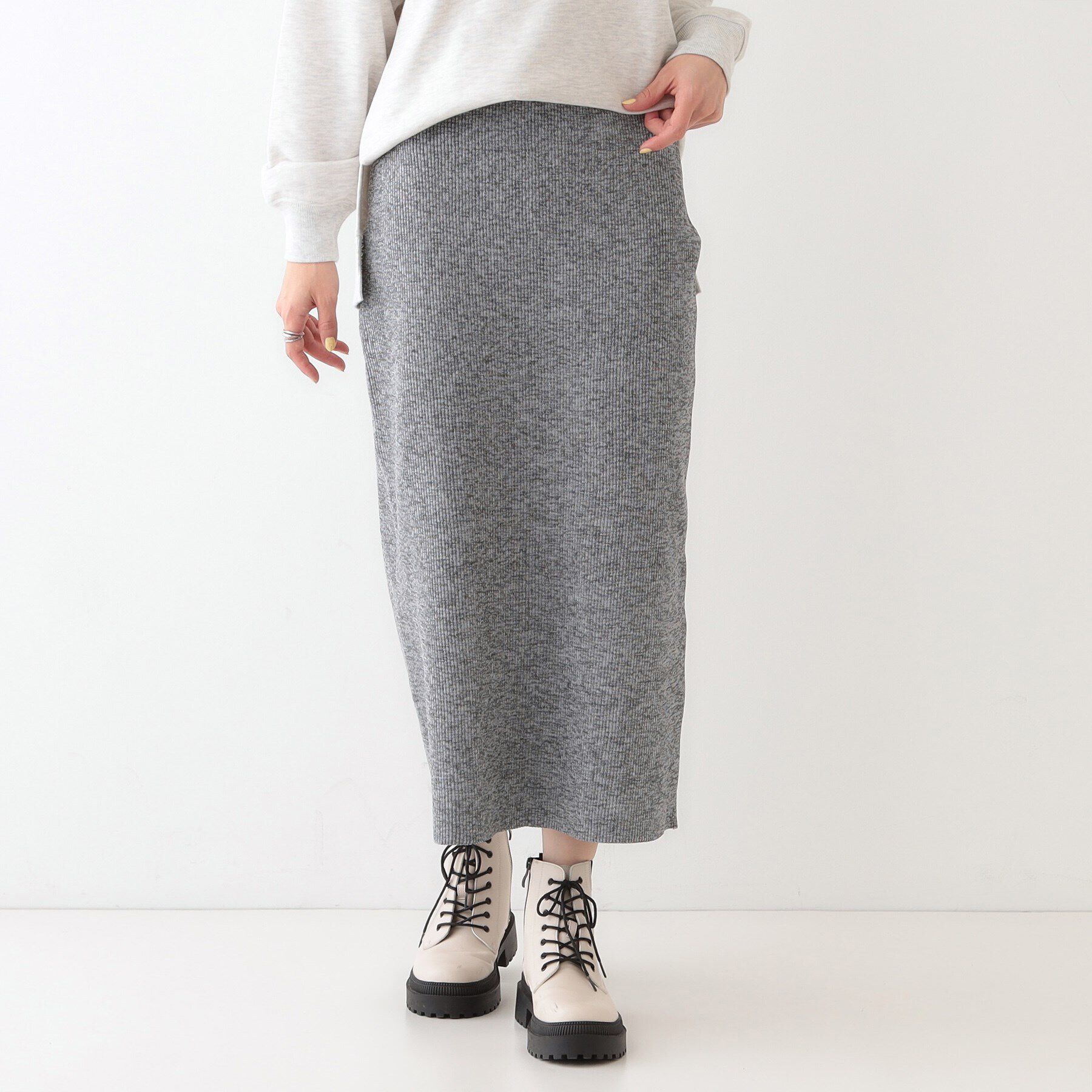 SHOO･LA･RUE「スポンディッシュMIXニットナロースカート」|スカート|