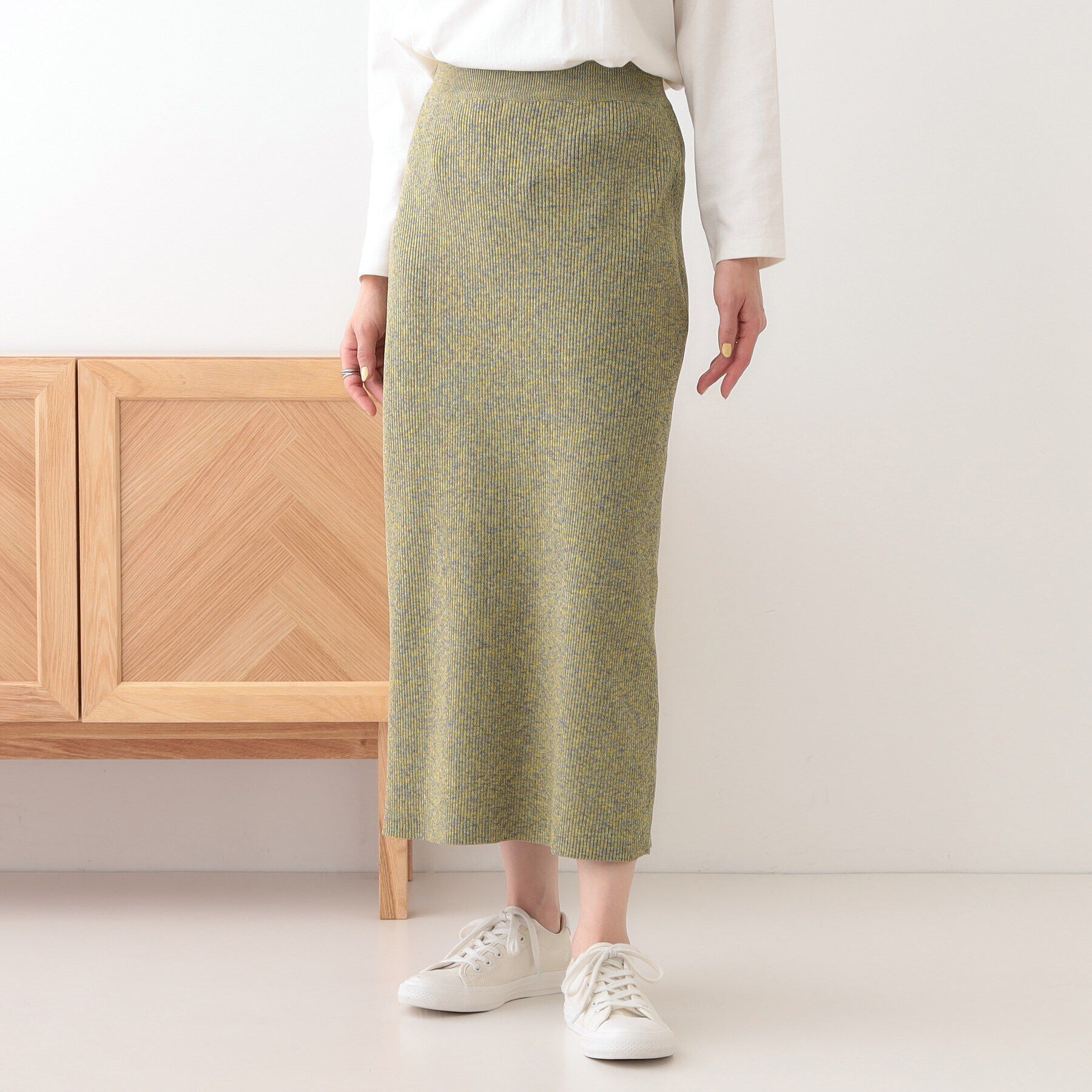 SHOO･LA･RUE「スポンディッシュMIXニットナロースカート」|スカート|