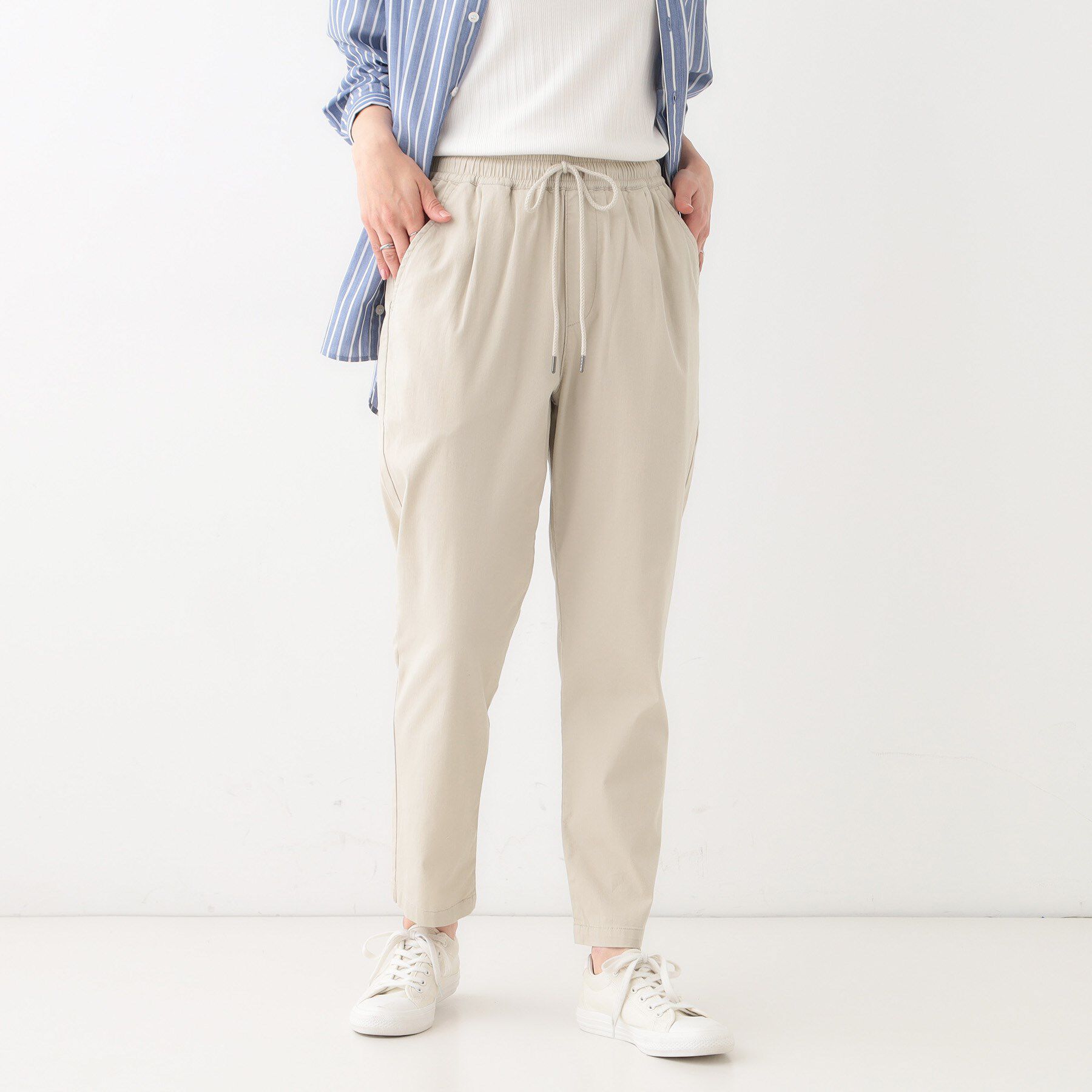 SHOO･LA･RUE「【洗える/美脚シルエット】綿ストレッチイージーテーパードパンツ」|その他|