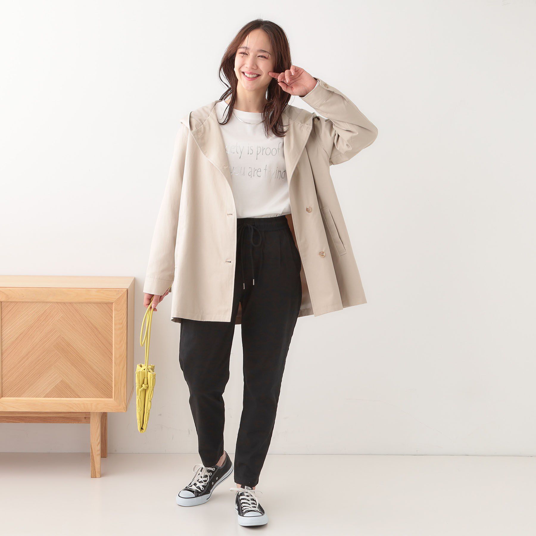 SHOO･LA･RUE「【洗える/美脚シルエット】綿ストレッチイージーテーパードパンツ」|その他|