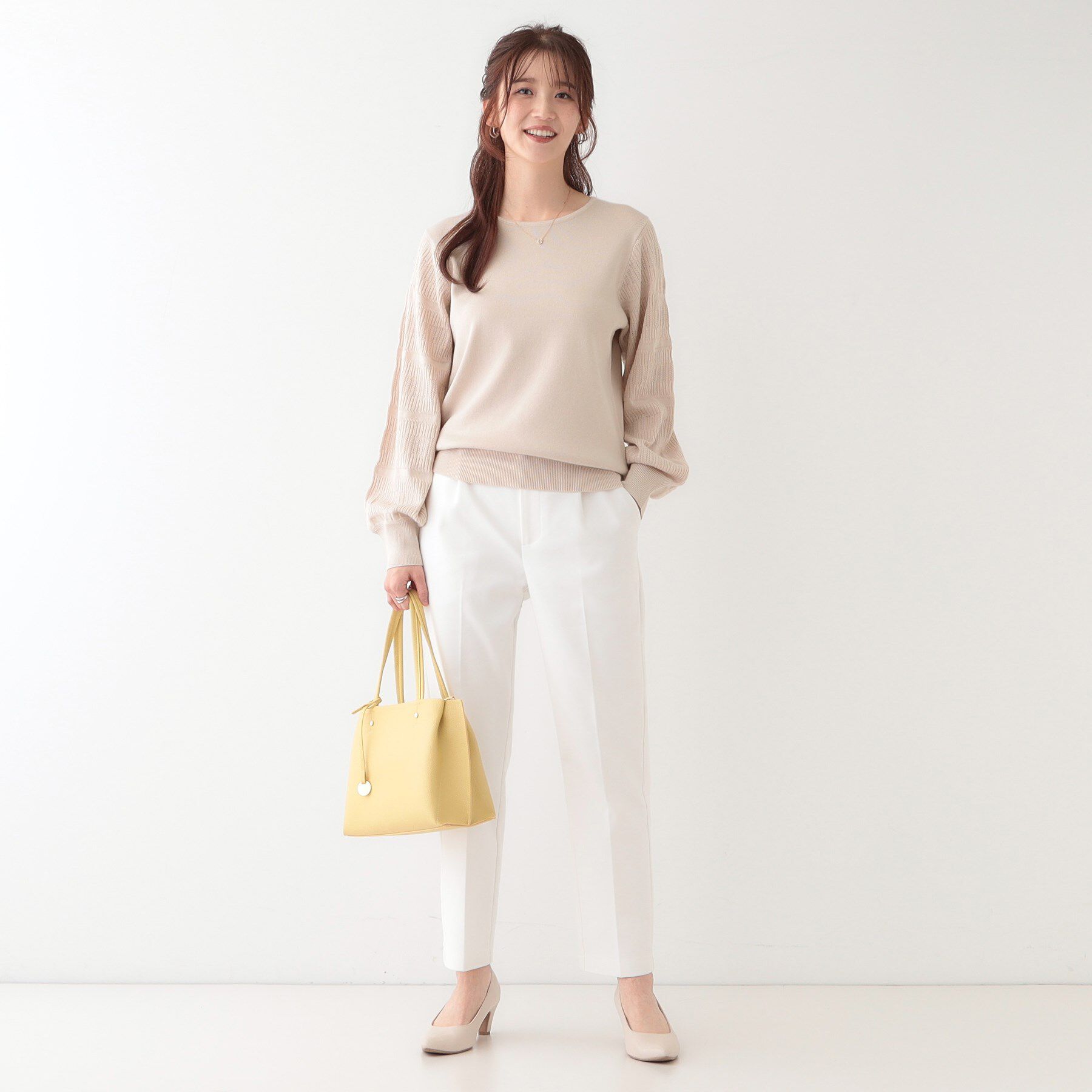 SHOO･LA･RUE「【S-LL】大人の上品コーデに お袖編み地切替 デザインニット」|ニット・セーター|