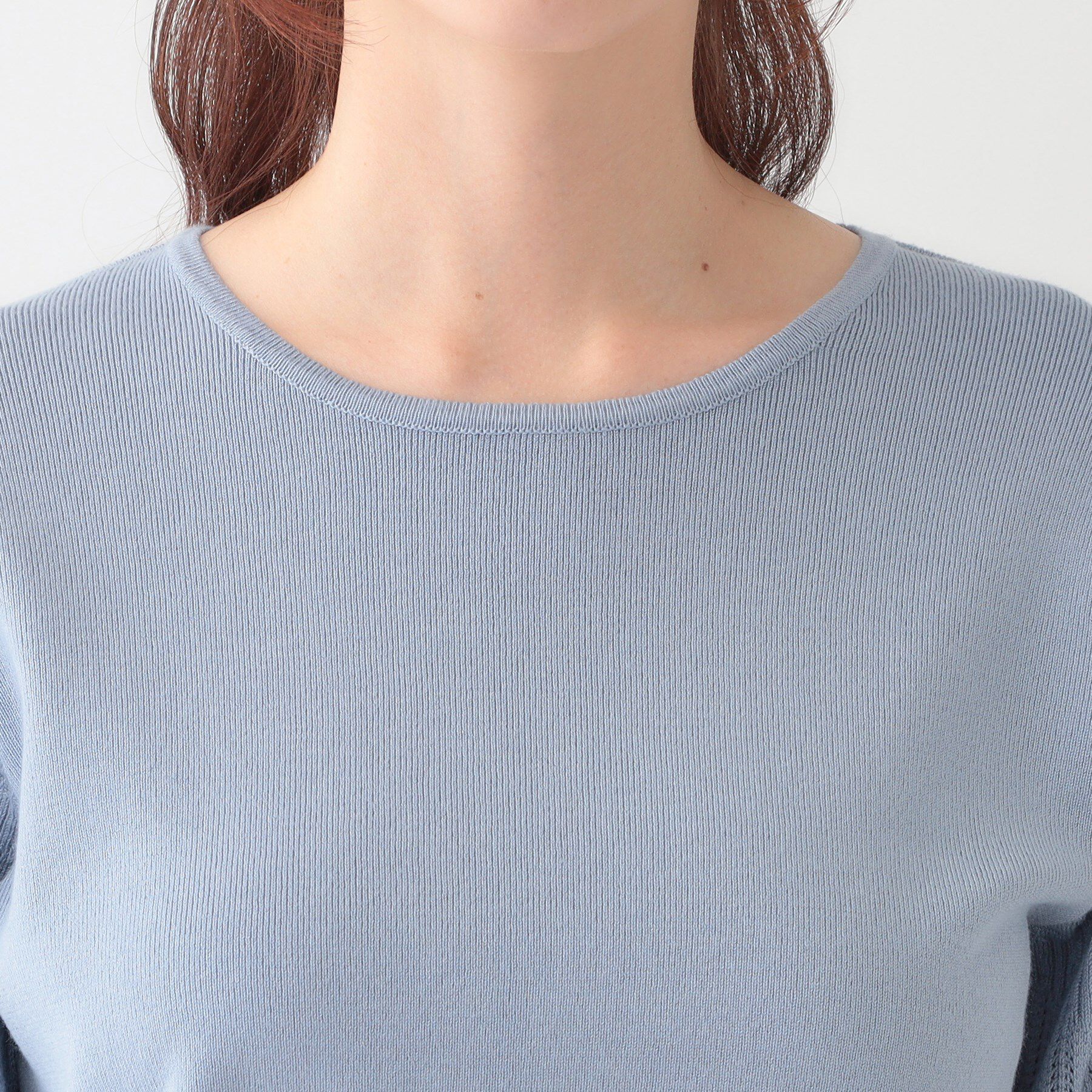 SHOO･LA･RUE「【S-LL】大人の上品コーデに お袖編み地切替 デザインニット」|ニット・セーター|