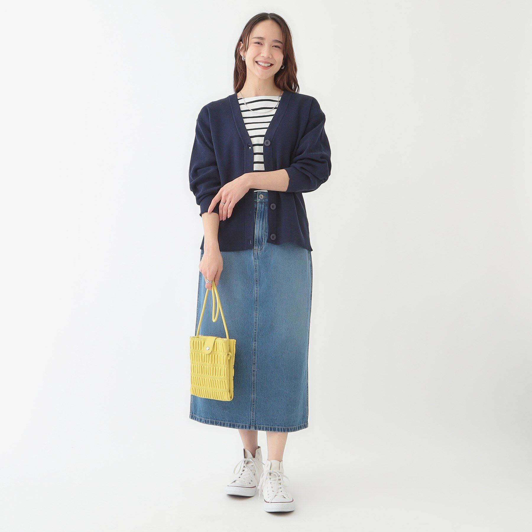 SHOO･LA･RUE「【洗える/S-LL】ドライタッチが心地よい 畦編みVネックカーディガン」|カーディガン|