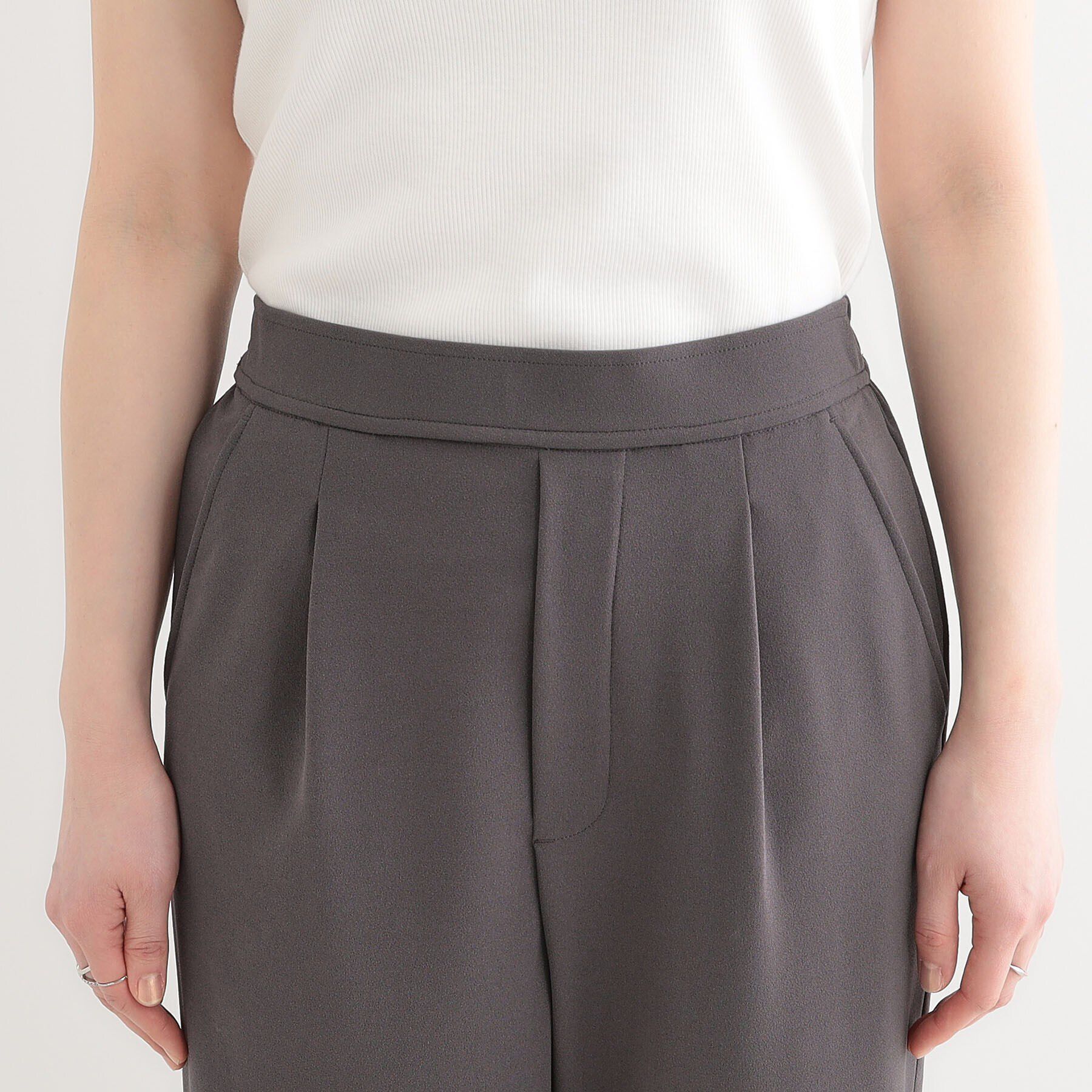 SHOO･LA･RUE「【洗える/しわになりにくい】脚のラインを拾いにくい スマートイージー ワイドパンツ」|その他|