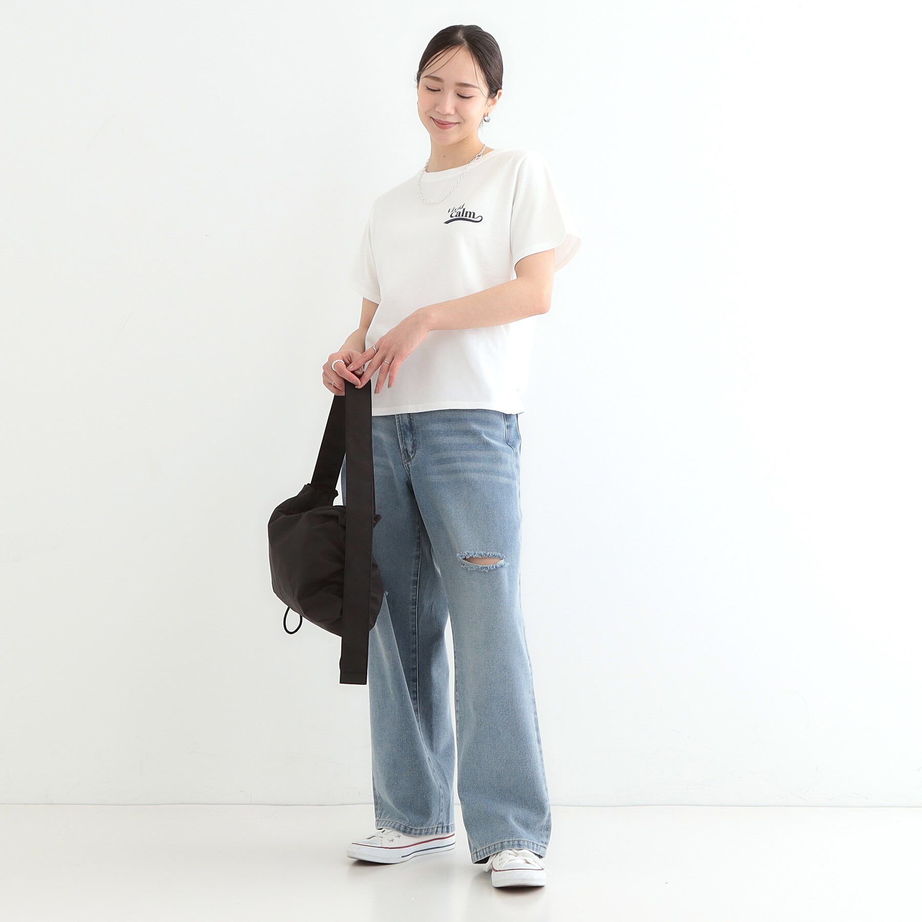 SHOO･LA･RUE「【洗える/S-LL】選べる4柄 プリントアソート ベーシックTシャツ」|Tシャツ・カットソー|