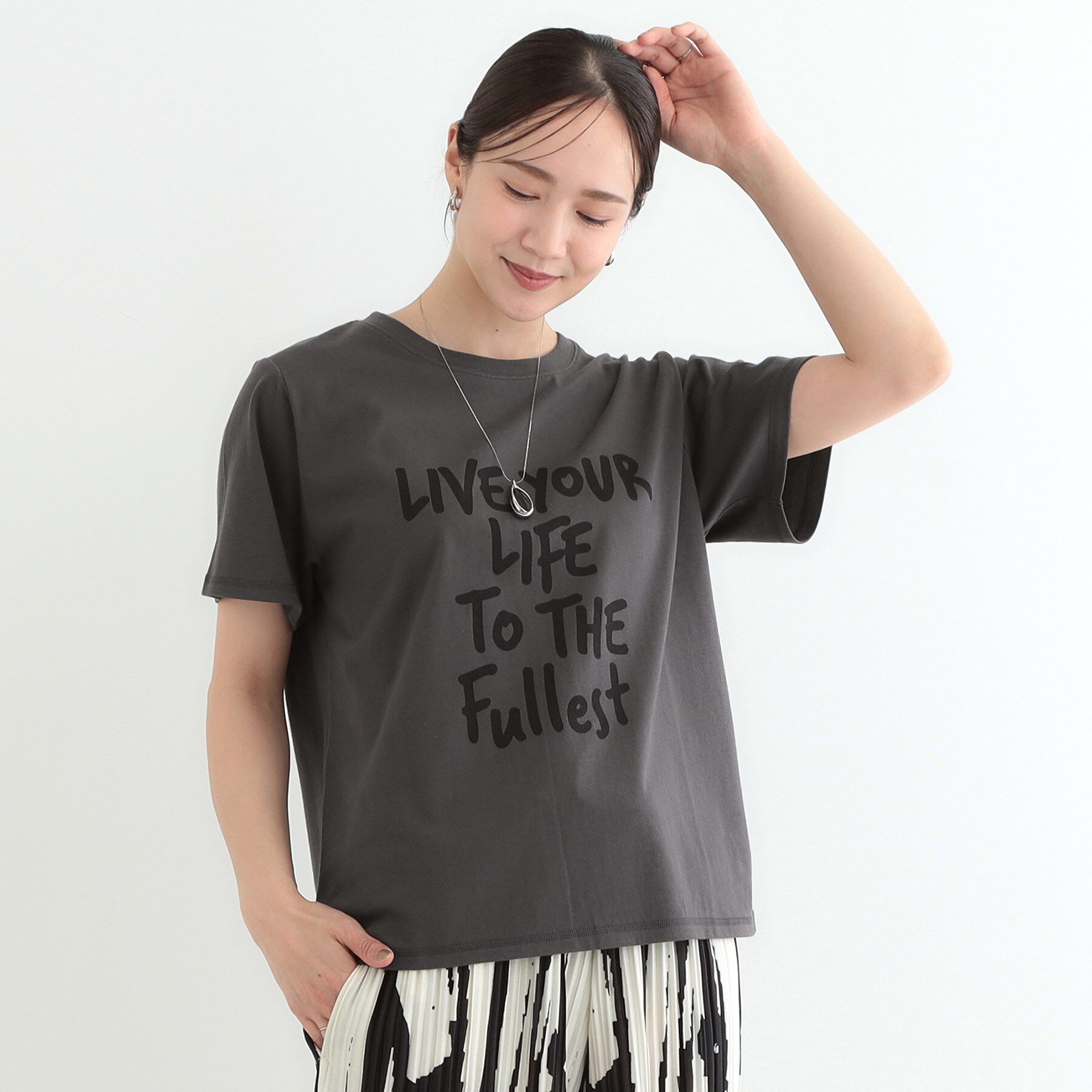 SHOO･LA･RUE「【洗える/S-LL】選べる4柄 プリントアソート ベーシックTシャツ」|Tシャツ・カットソー|