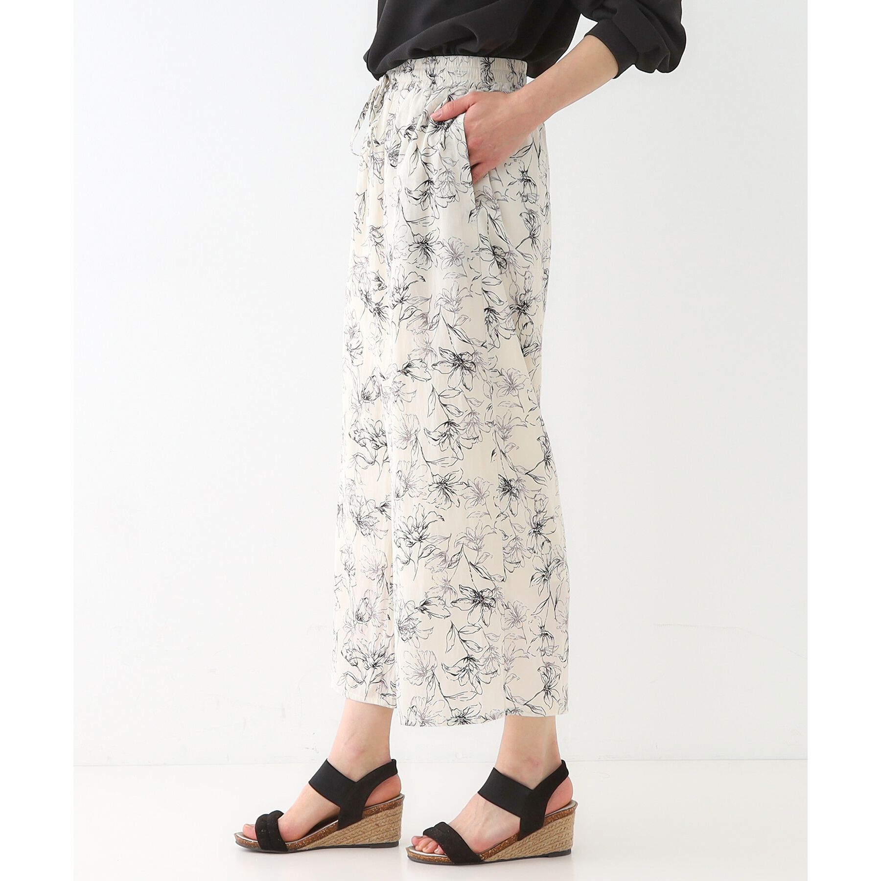 SHOO･LA･RUE「【高レビュー/着丈選べる】さらり柔らか マットサテンワイドパンツ」|その他|