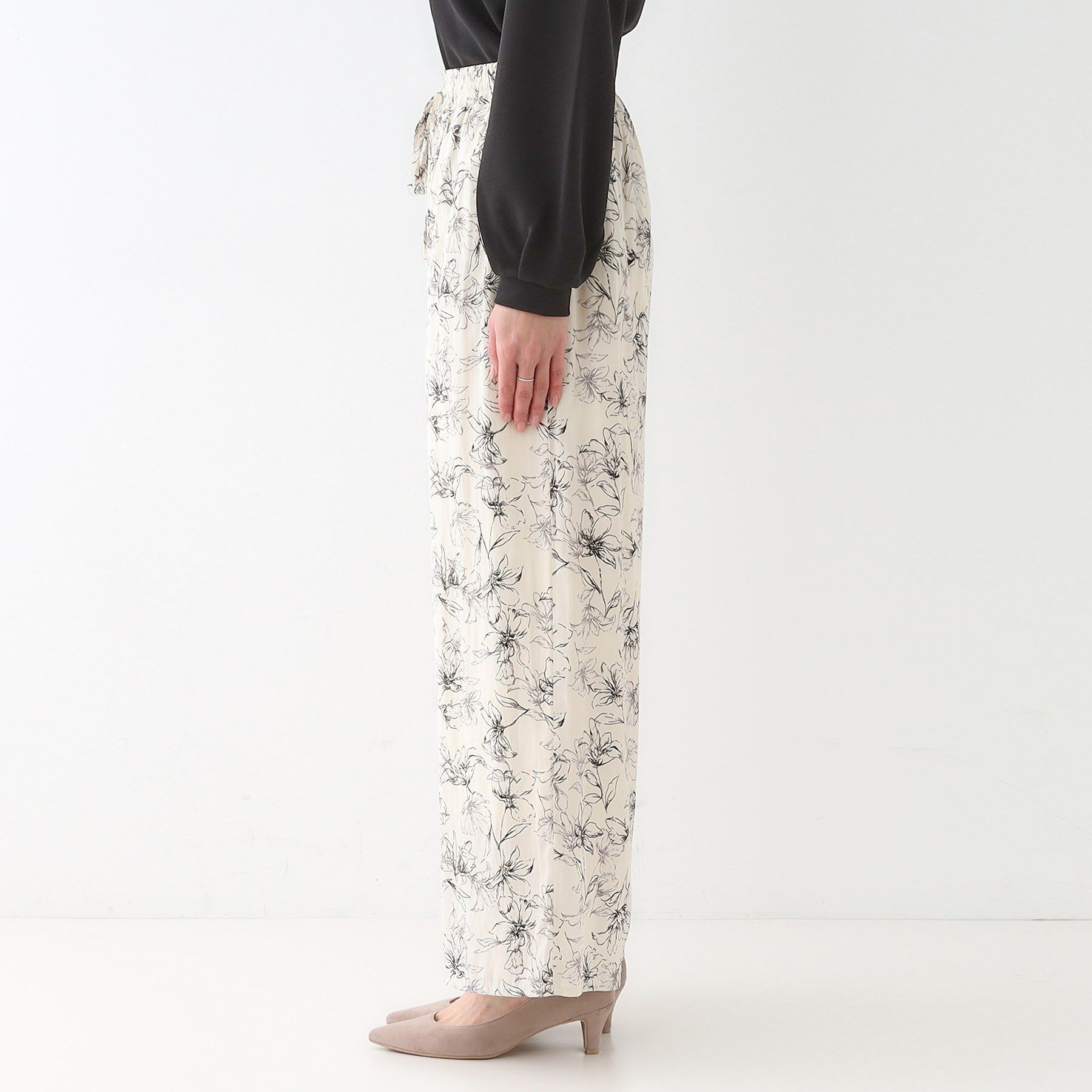 SHOO･LA･RUE「【高レビュー/着丈選べる】さらり柔らか マットサテンワイドパンツ」|その他|