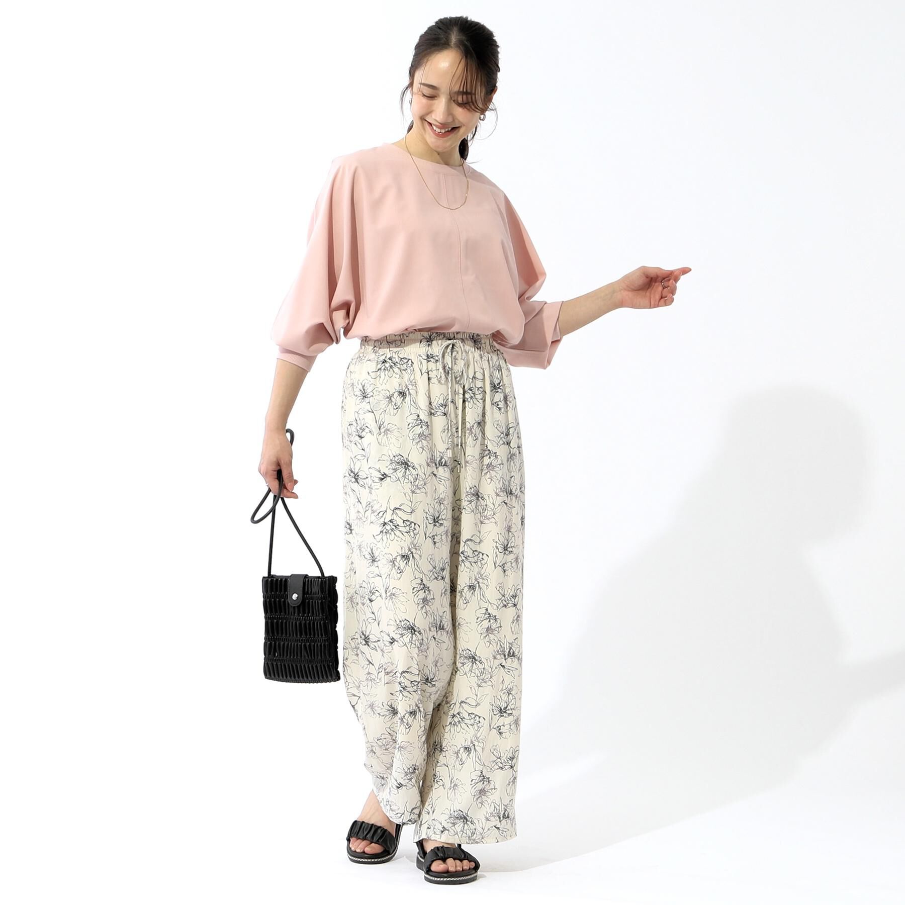 SHOO･LA･RUE「【高レビュー/着丈選べる】さらり柔らか マットサテンワイドパンツ」|その他|