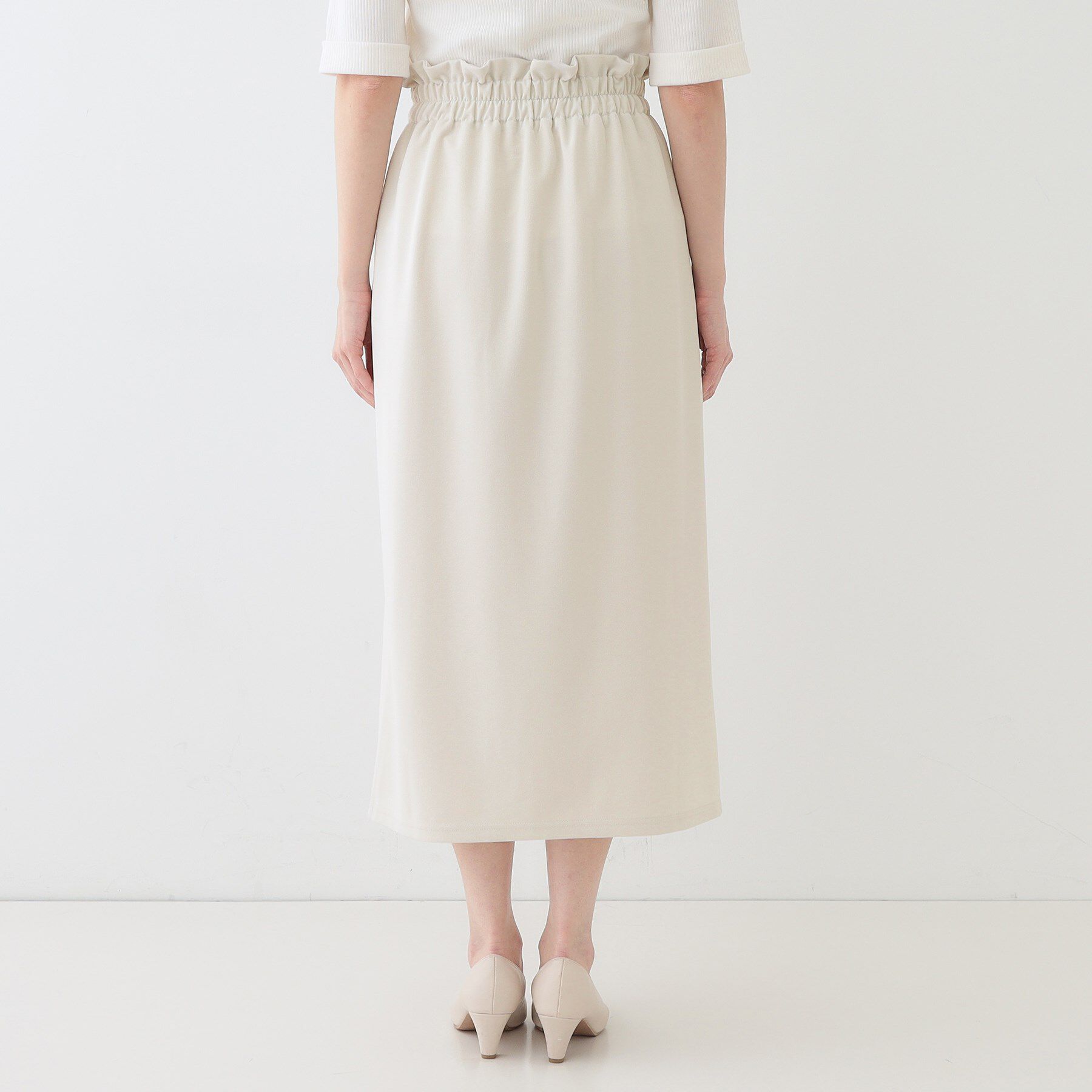 SHOO･LA･RUE「【洗える】洗濯後しわになりにくい カットジョーゼット ナロースカート」|スカート|