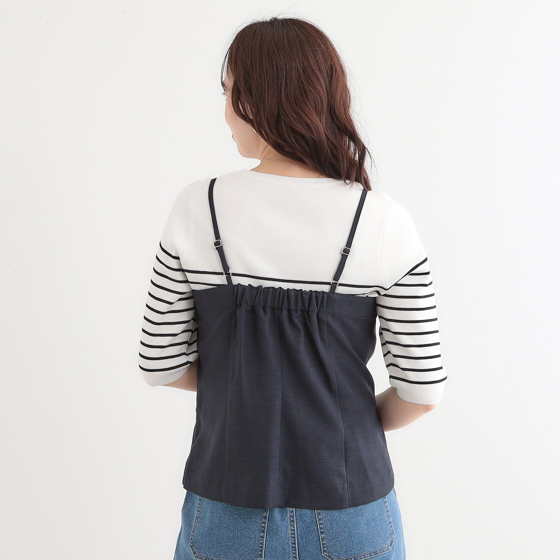 SHOO･LA･RUE「【セットアップ可】コーデが華やぐ 大人の麻調キャミビスチェ」|ベスト・ジレ|