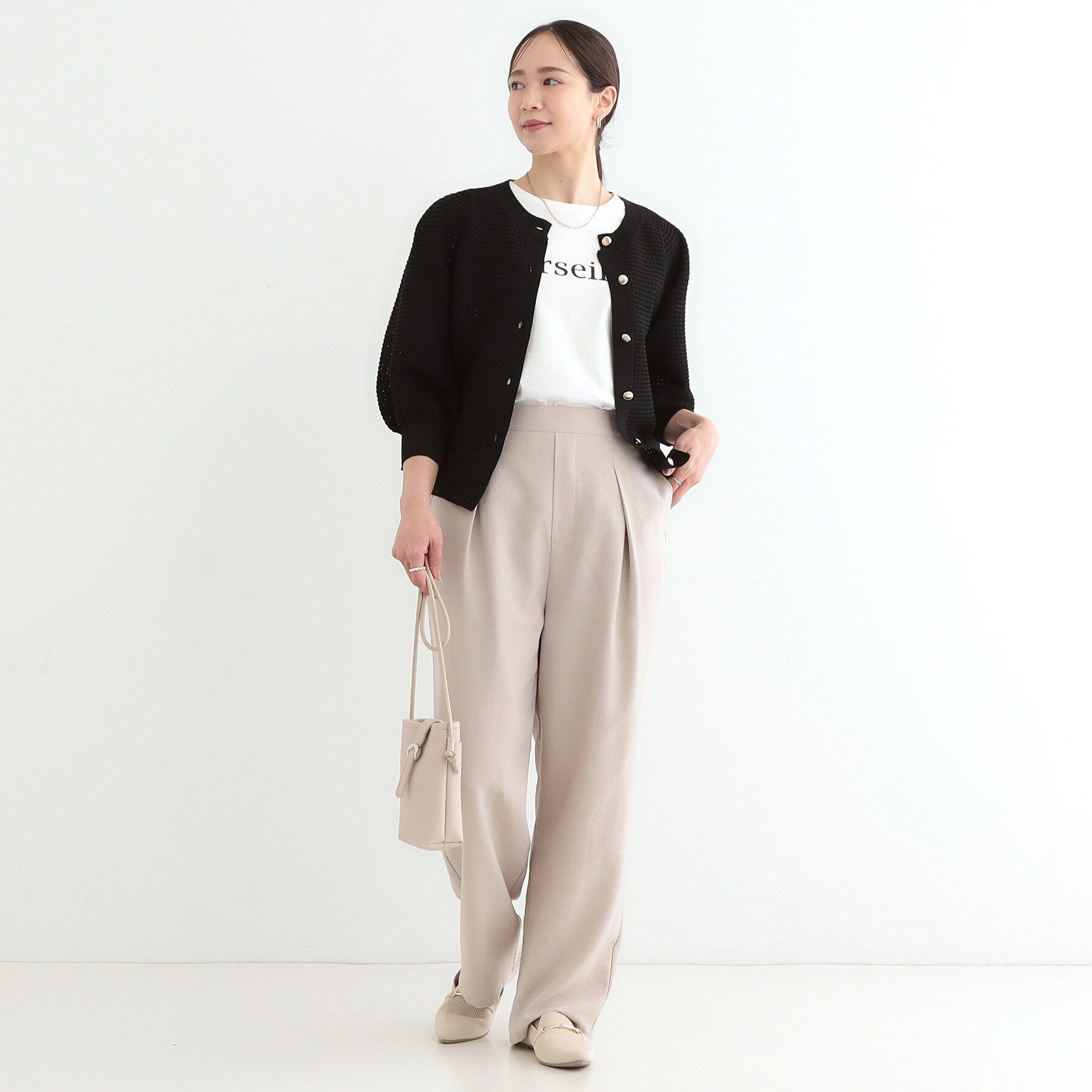 SHOO･LA･RUE「【S-LL】大人フェミニンな着こなしに 透かし編みニットカーディガン」|カーディガン|