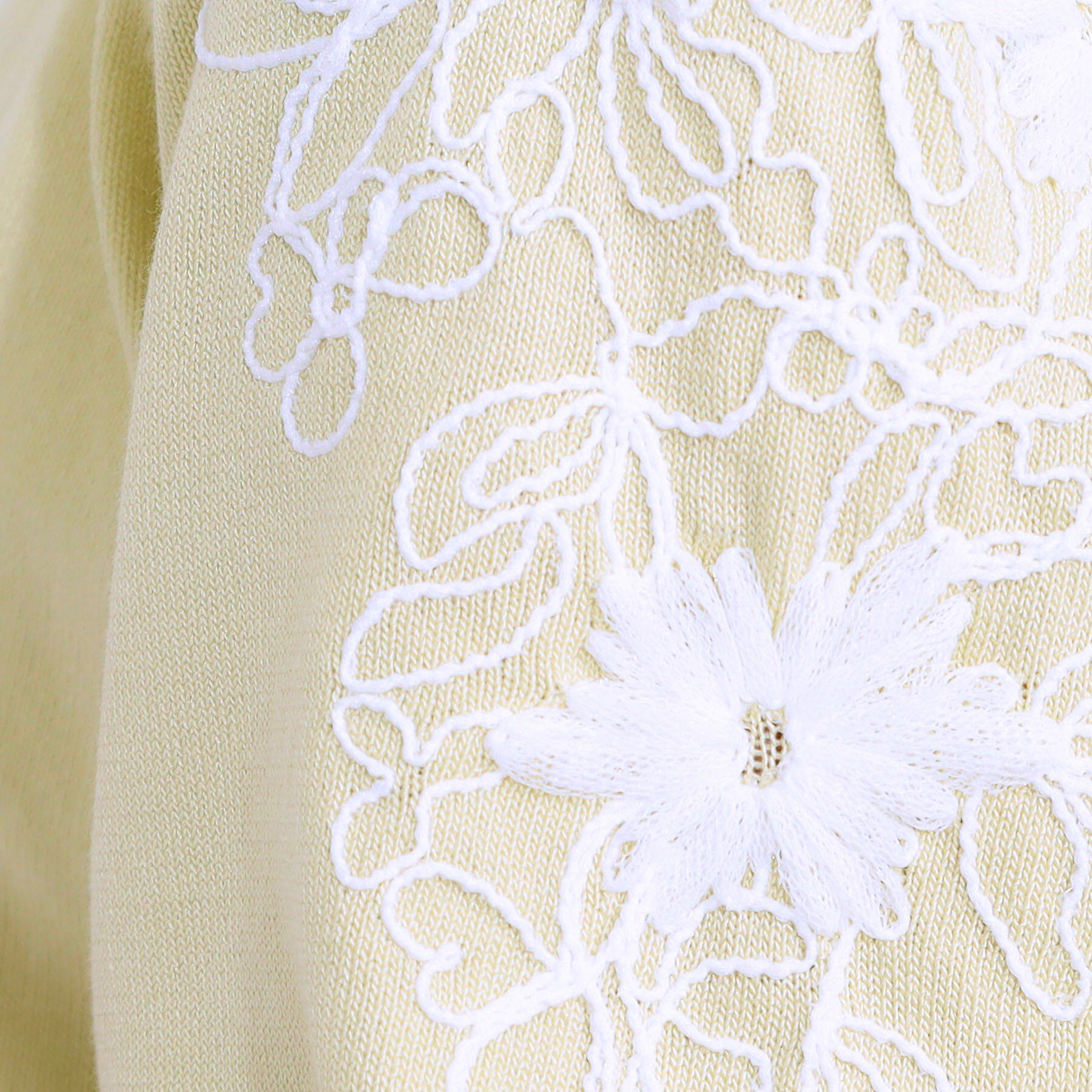 SHOO･LA･RUE「【S-LL】お袖刺繍がアクセント ラウンドネックニット」|ニット・セーター|